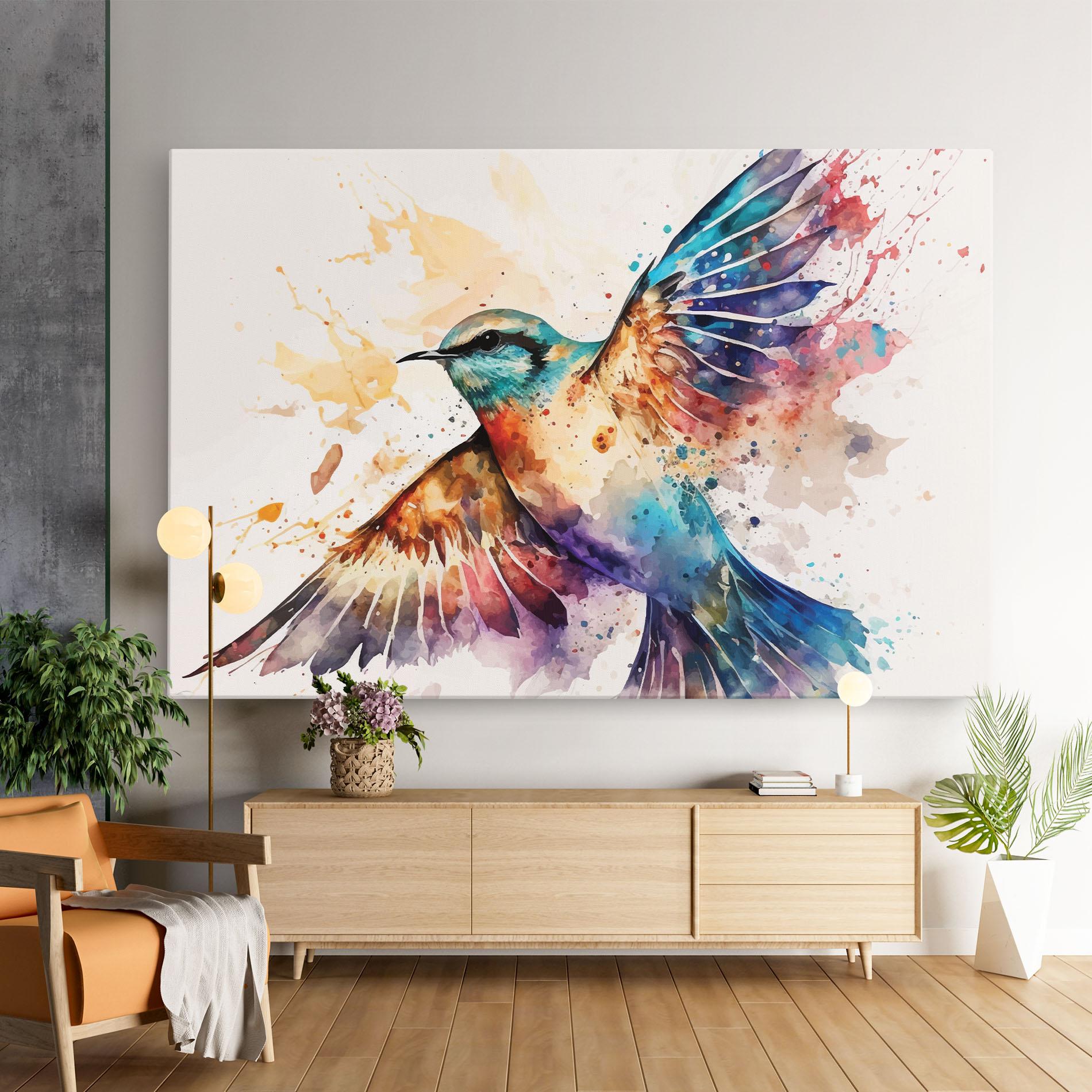 Leinwandbild Painted Wings Bird mockup 9