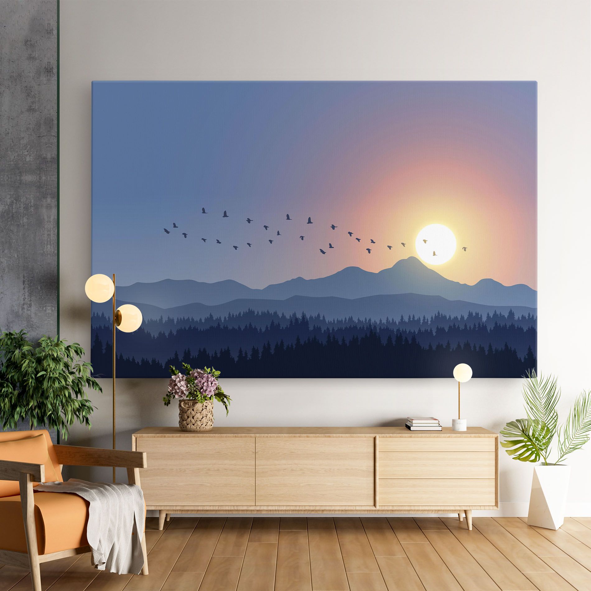 Sunset Birds View mockup 9