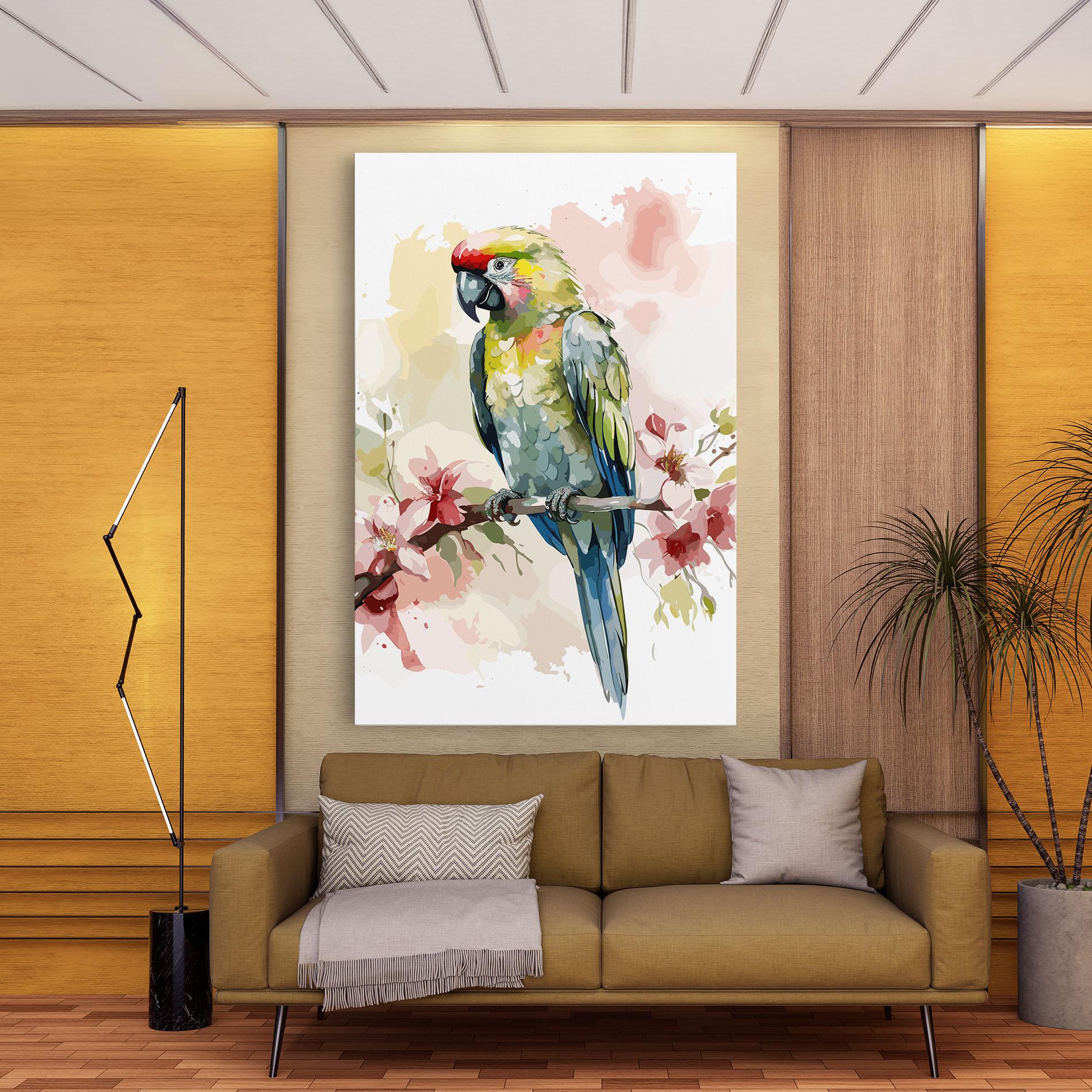 Leinwandbild Beautiful Parrot mockup 9
