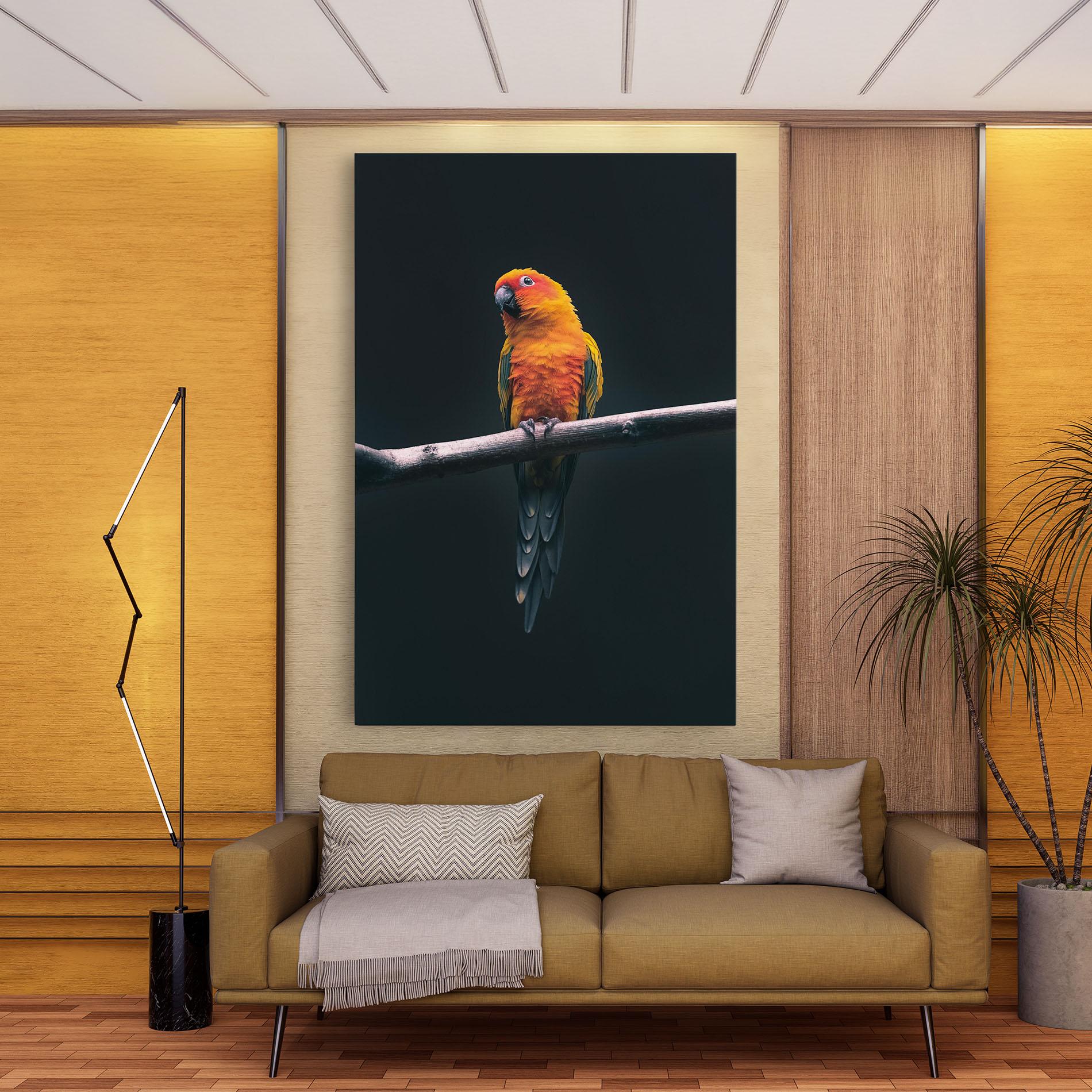 Leinwandbild Fire Parrot mockup 9