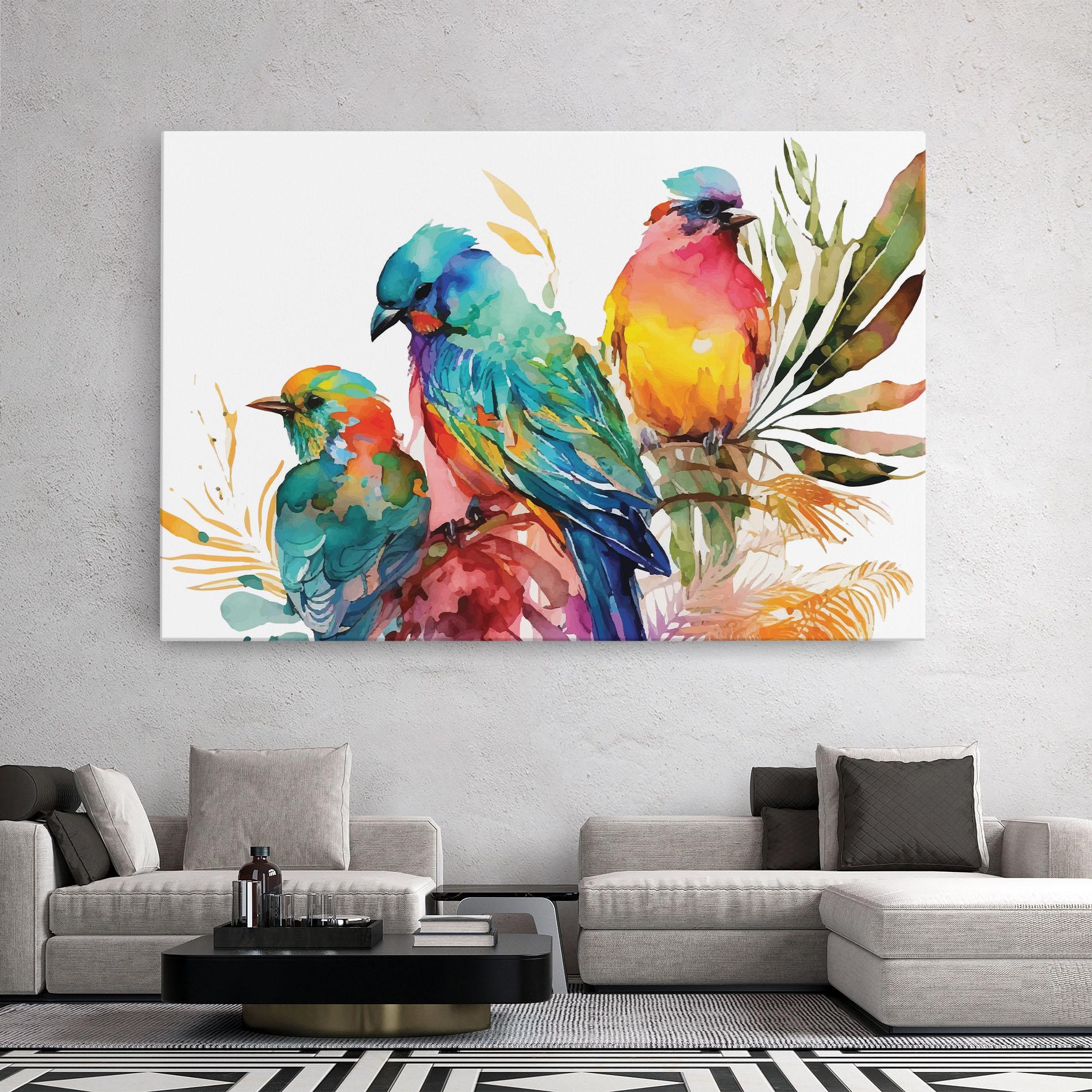 Leinwandbild Colorful Birds mockup 2