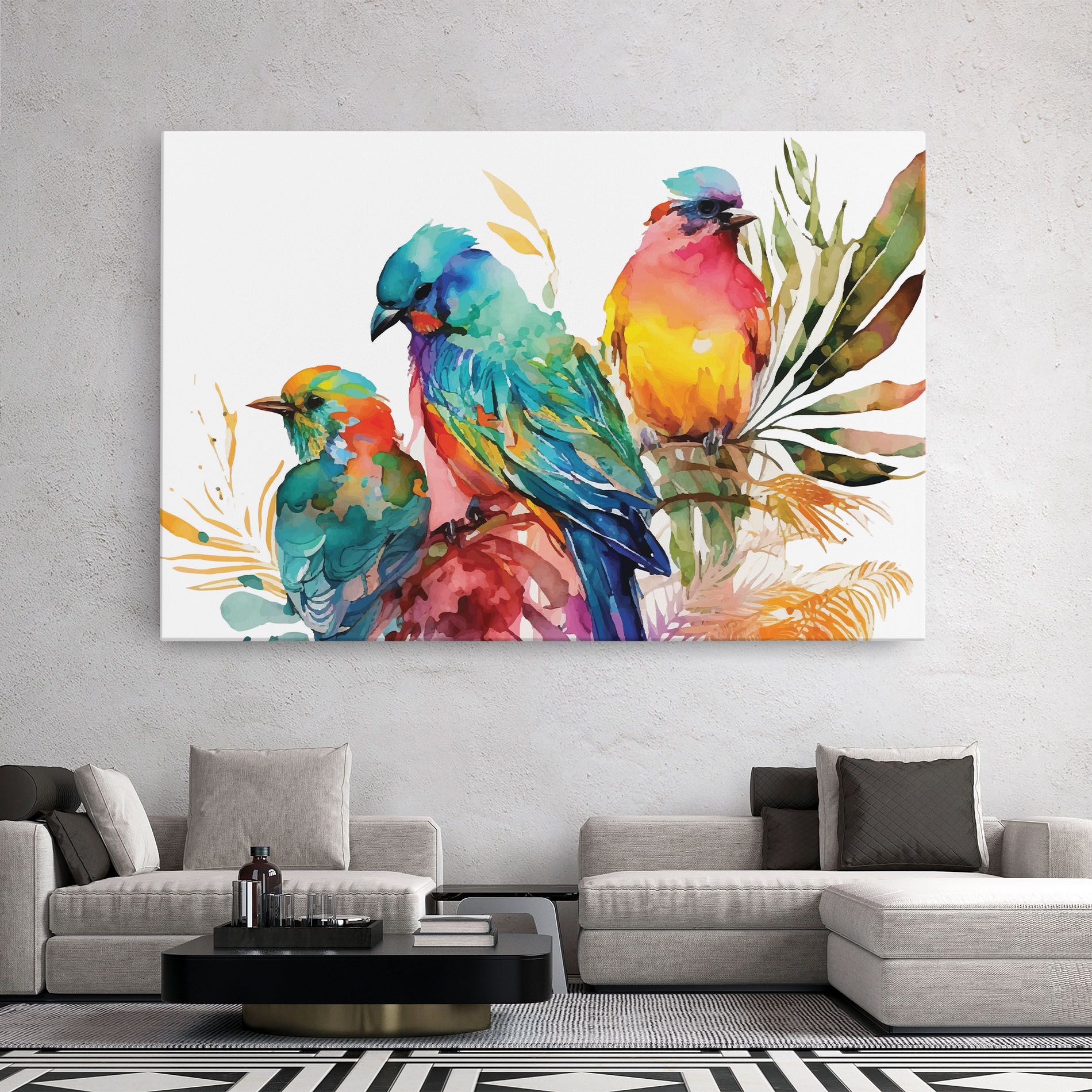 Colorful Birds mockup 2