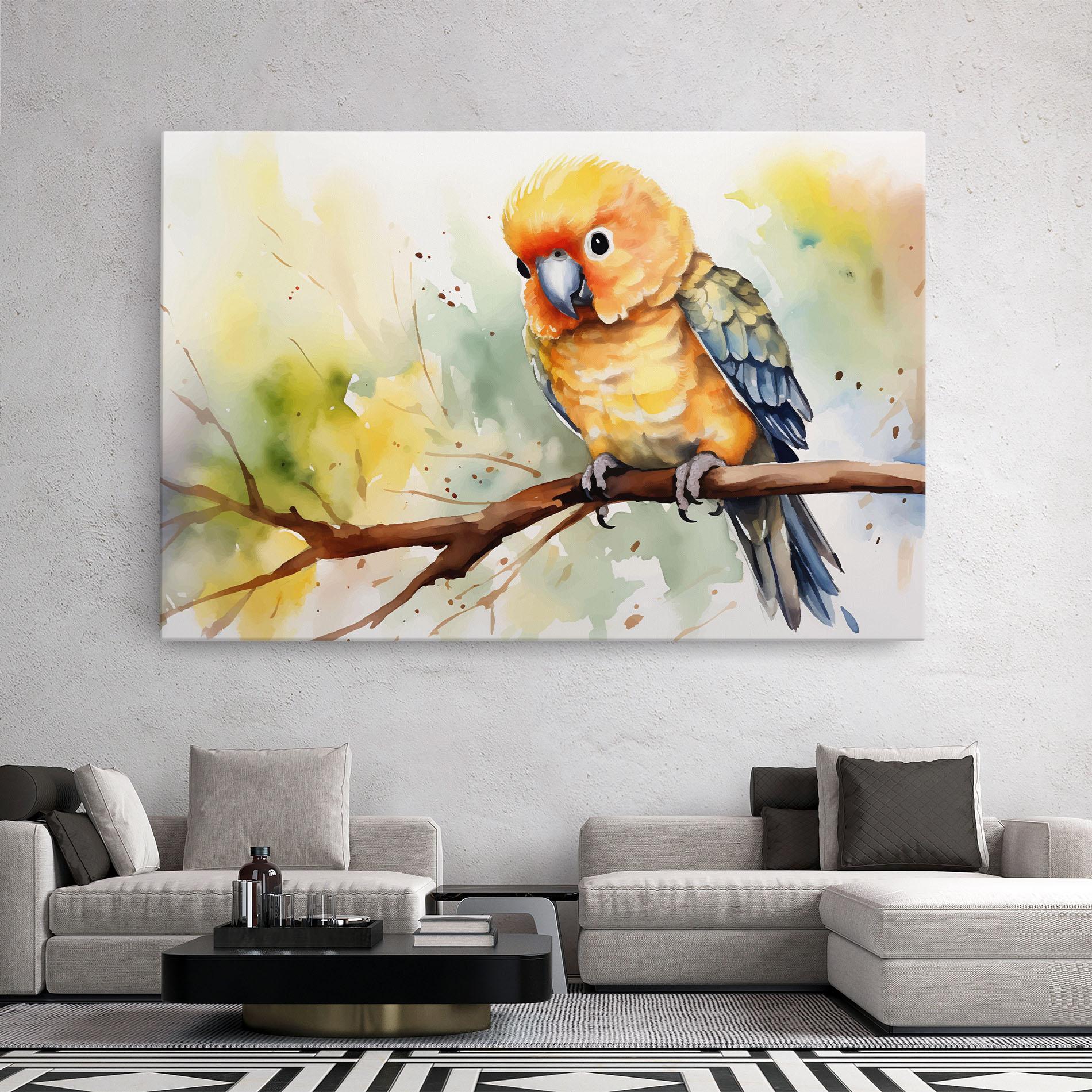 Leinwandbild Cute Baby Parrot mockup 2