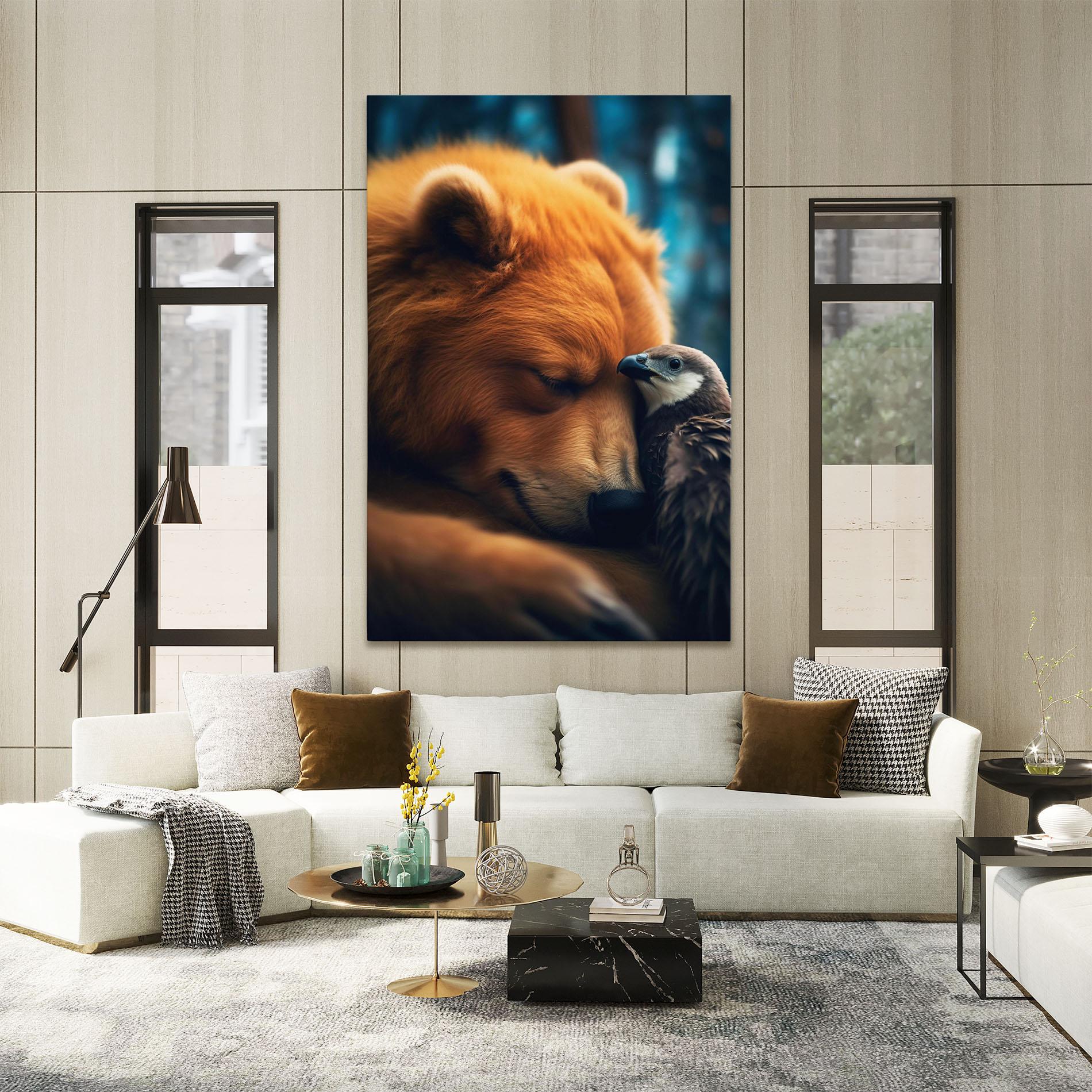 Leinwandbild Bear With Eagle mockup 2