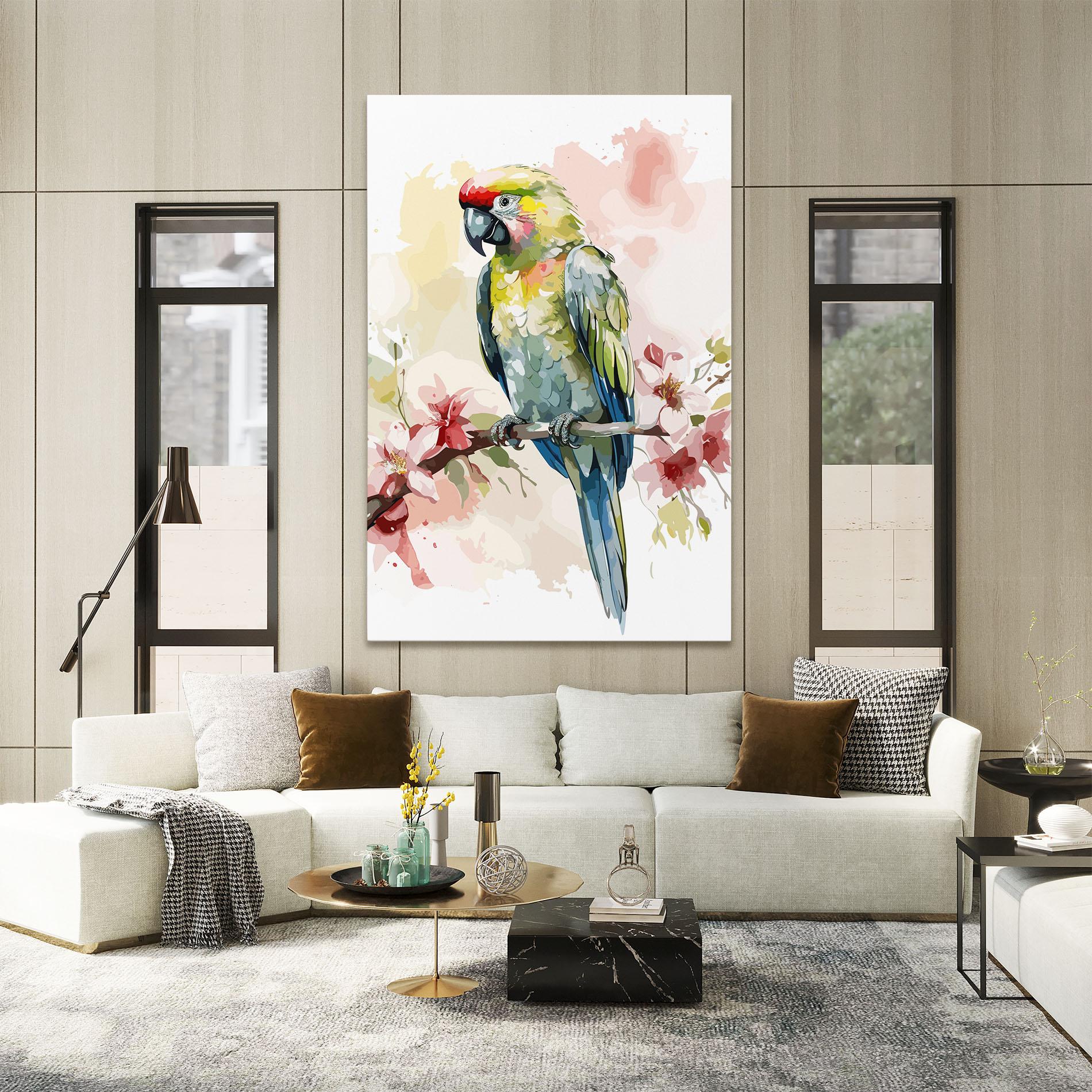 Leinwandbild Beautiful Parrot mockup 2