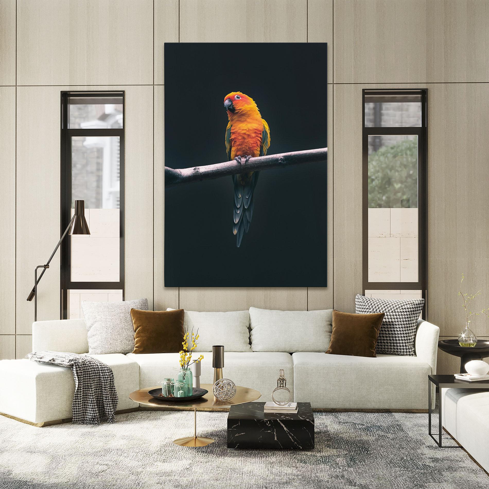 Leinwandbild Fire Parrot mockup 2