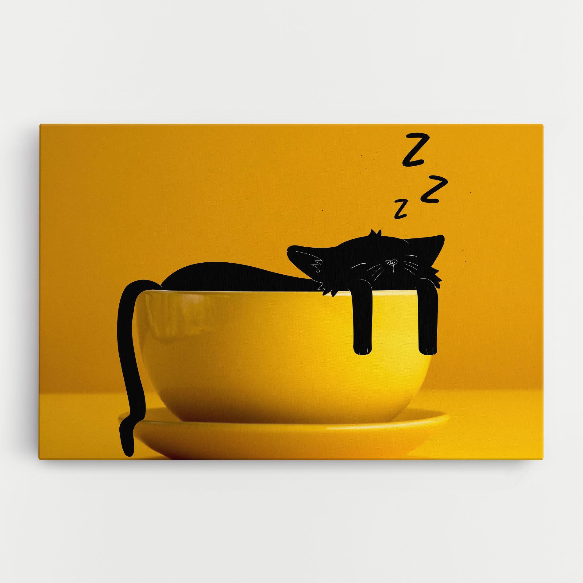 Leinwandbild Cat In A Cup mockup 0