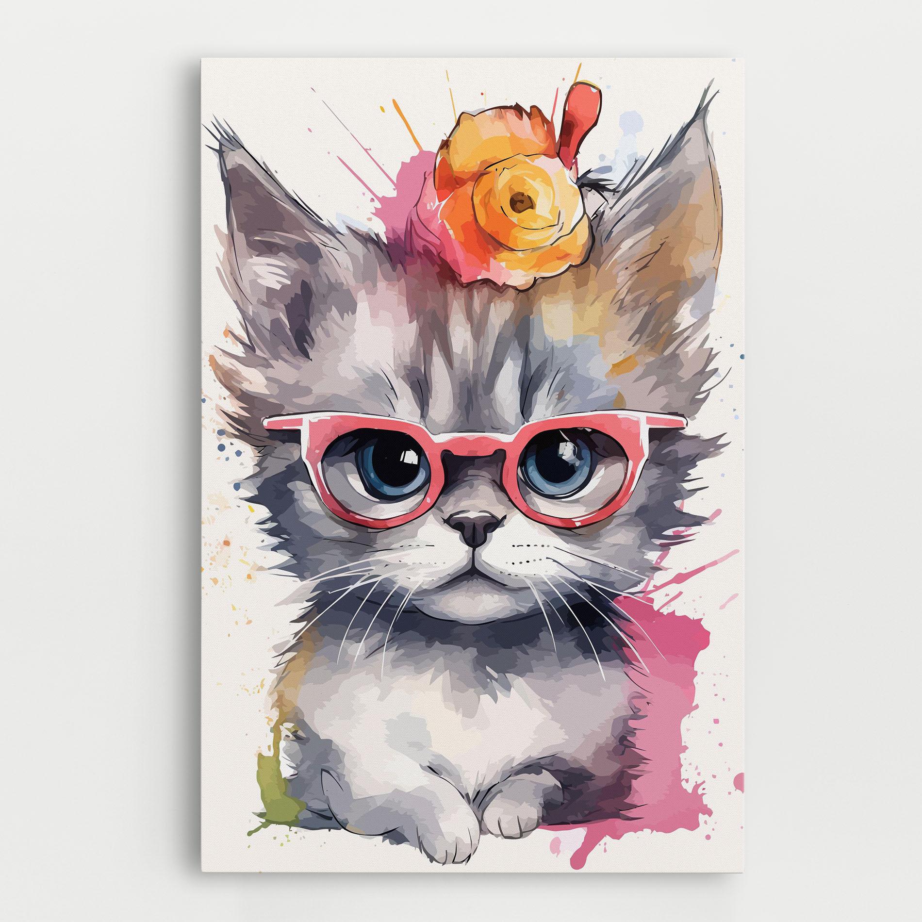 Leinwandbild Adorable Grey Cat mockup 0