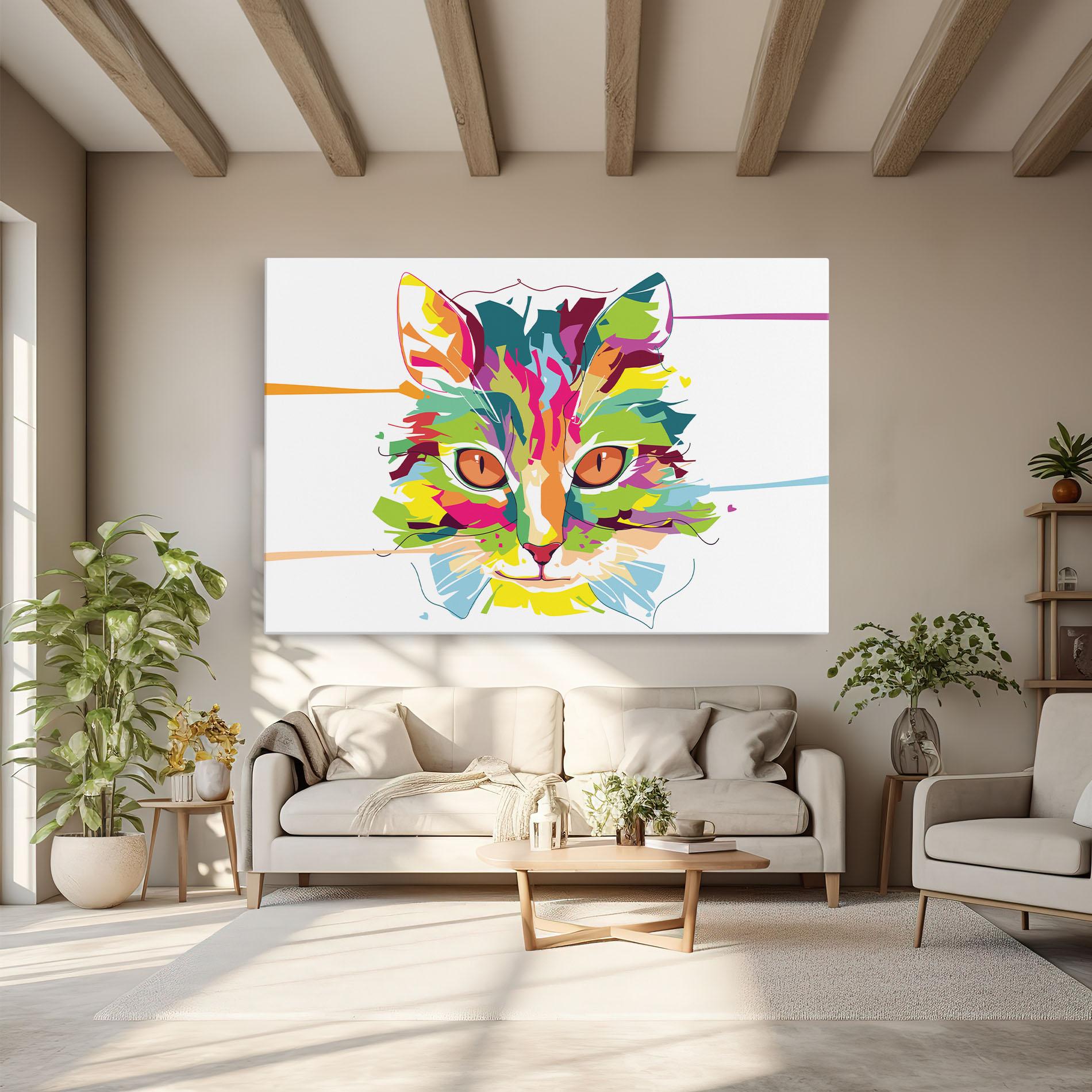 Leinwandbild Cat Art Close Up mockup 6