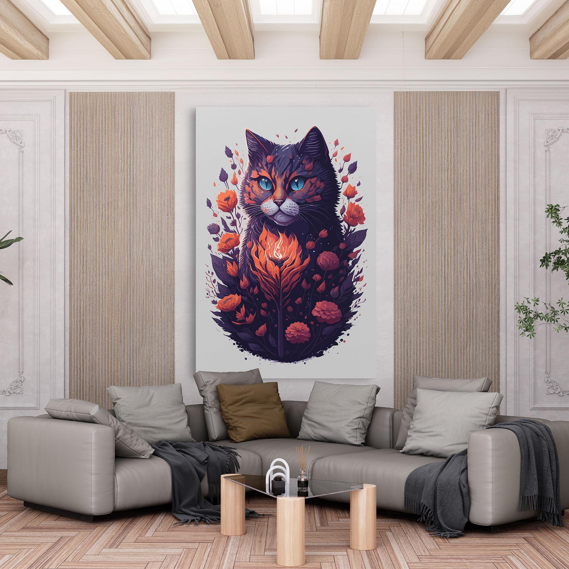 Leinwandbild Fire Cat mockup 6