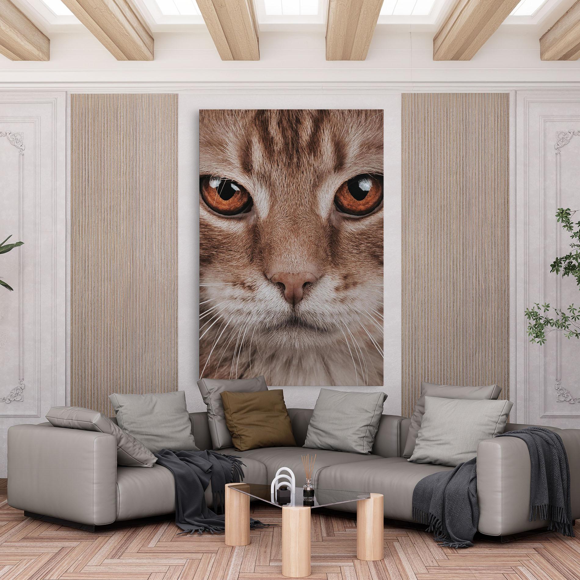 Leinwandbild Fire Eyes Cat mockup 6