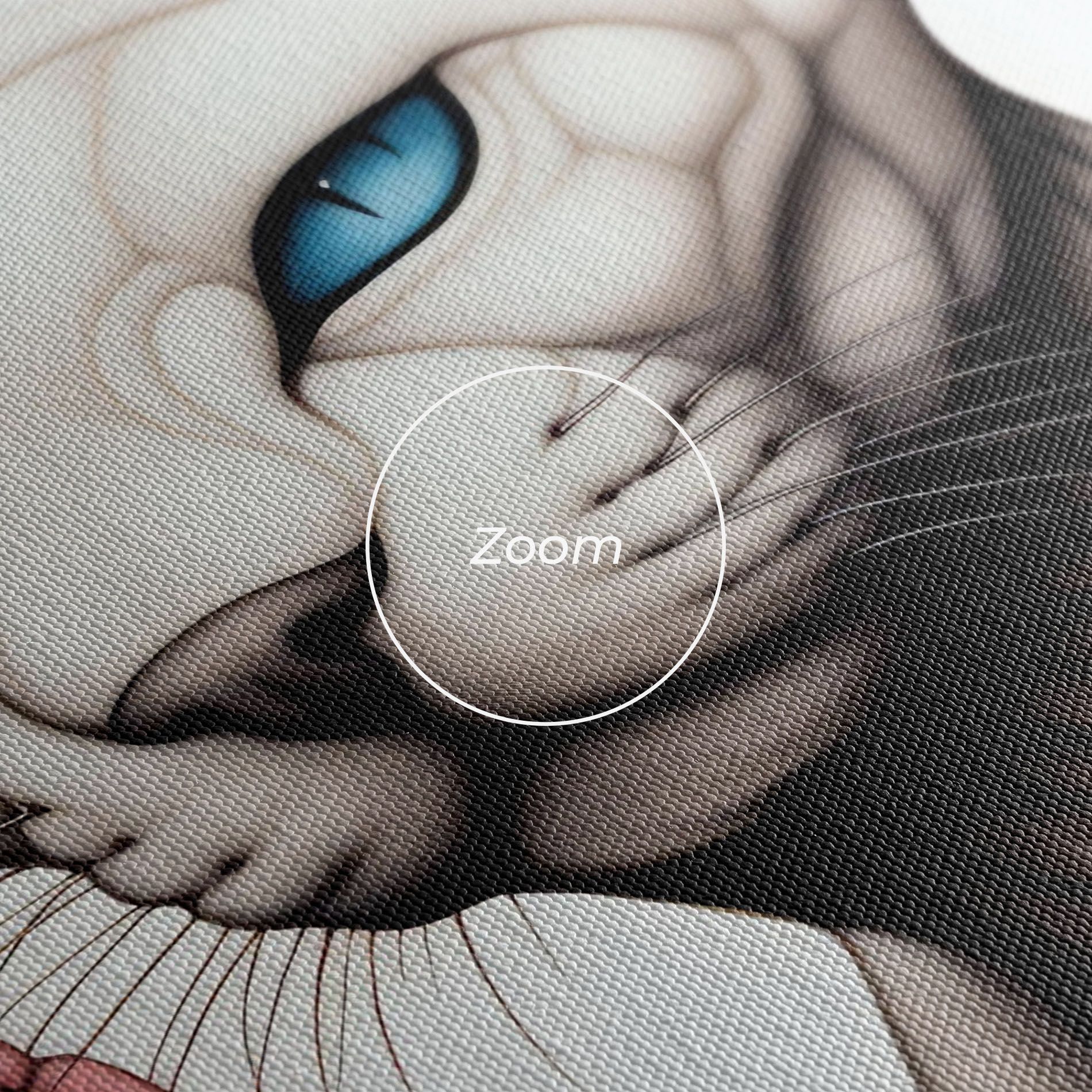 Blue Eyes Cat Drawing mockup 3