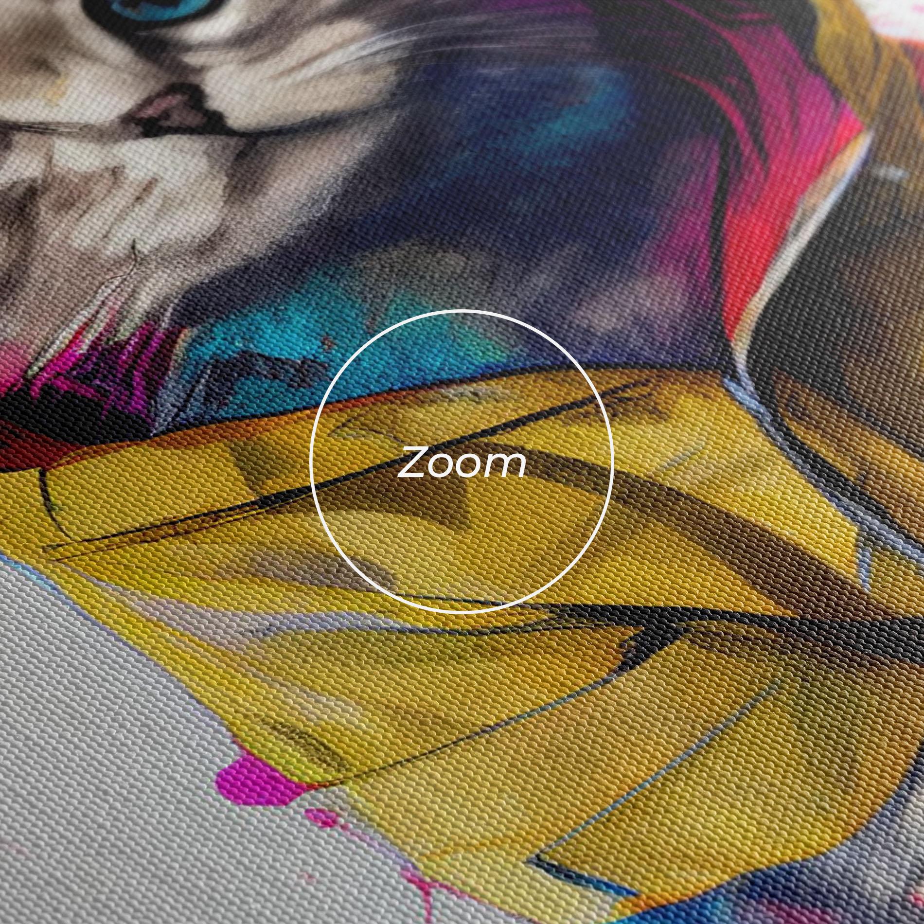 Leinwandbild Fluffy Kitten With Clothes mockup 3