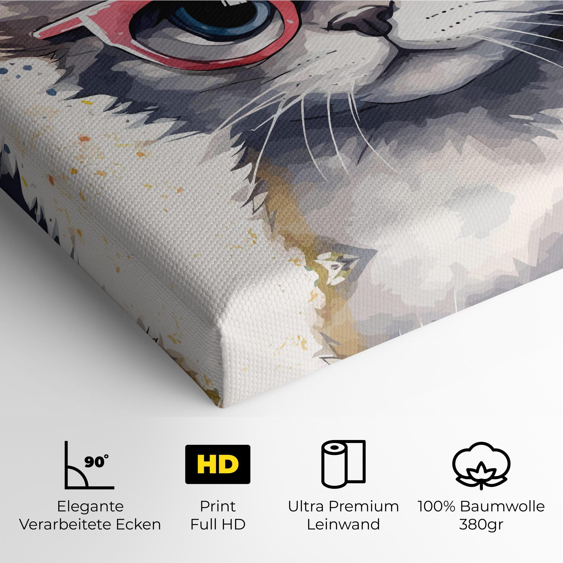 Leinwandbild Adorable Grey Cat mockup 4