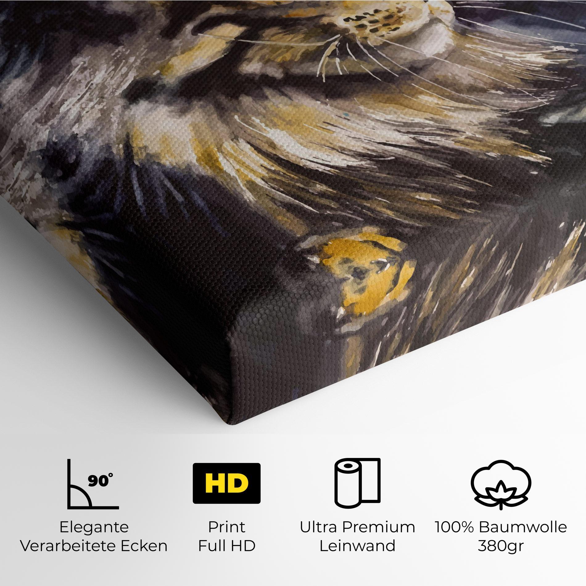 Leinwandbild Cat Watercolor Art mockup 4