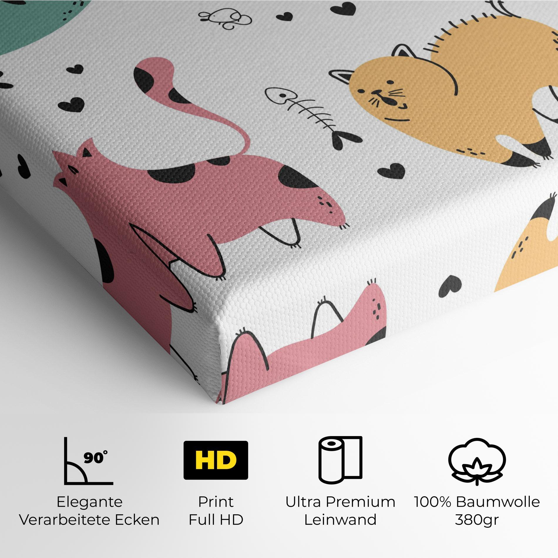 Leinwandbild Doodle Cat mockup 4