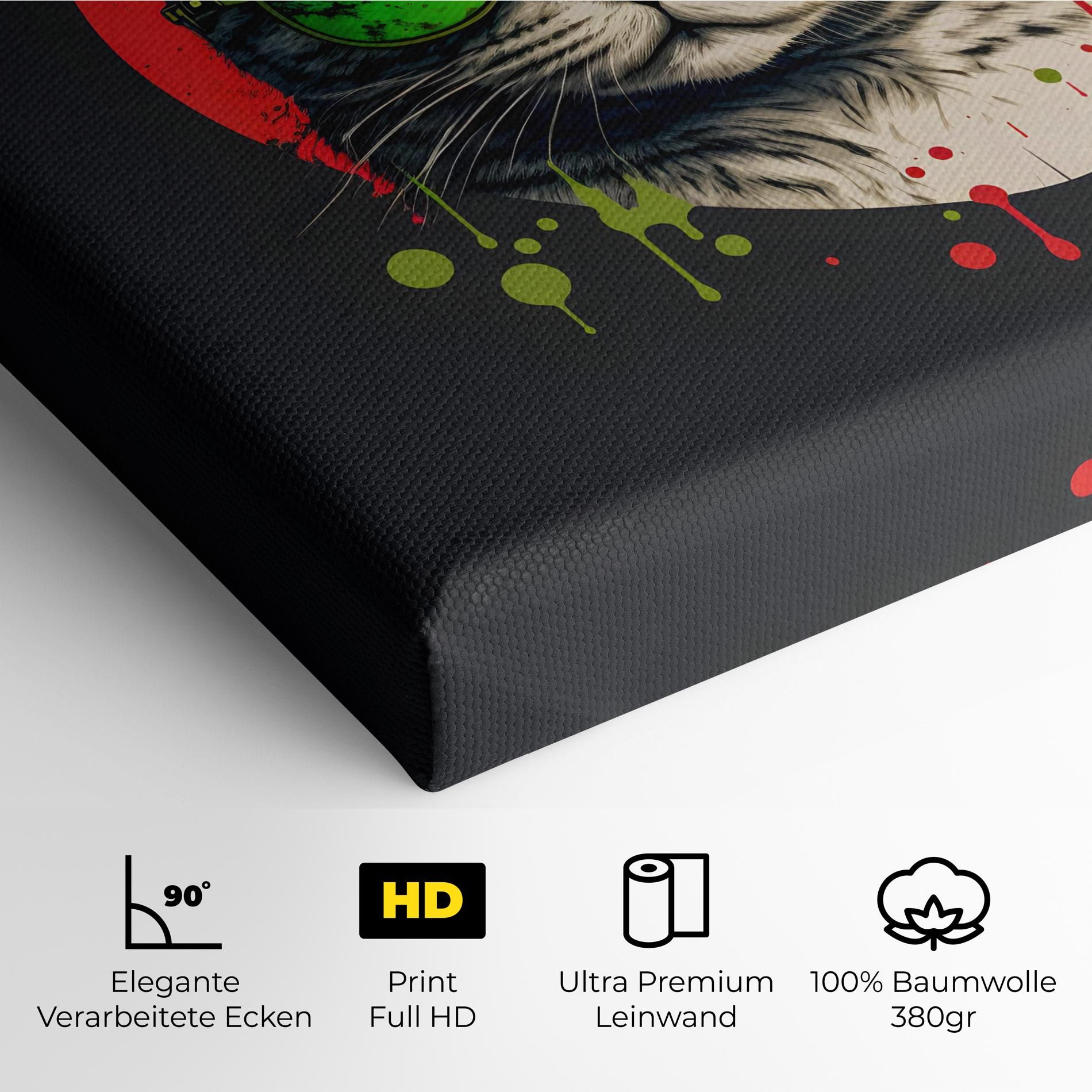 Green Red Glasses Cat mockup 4