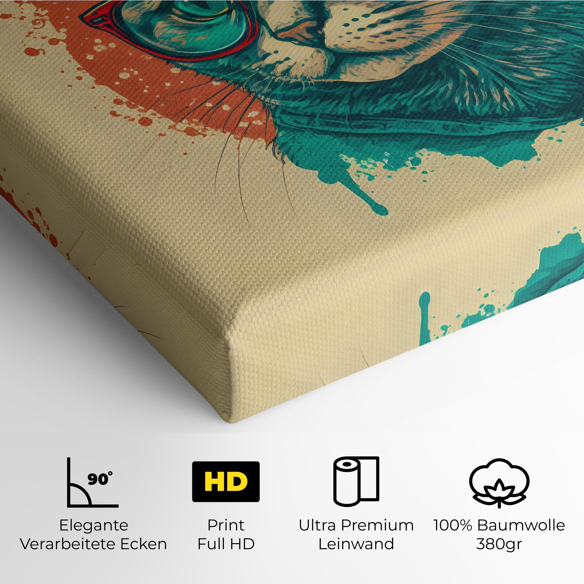 Leinwandbild Red Glasses Cat mockup 4
