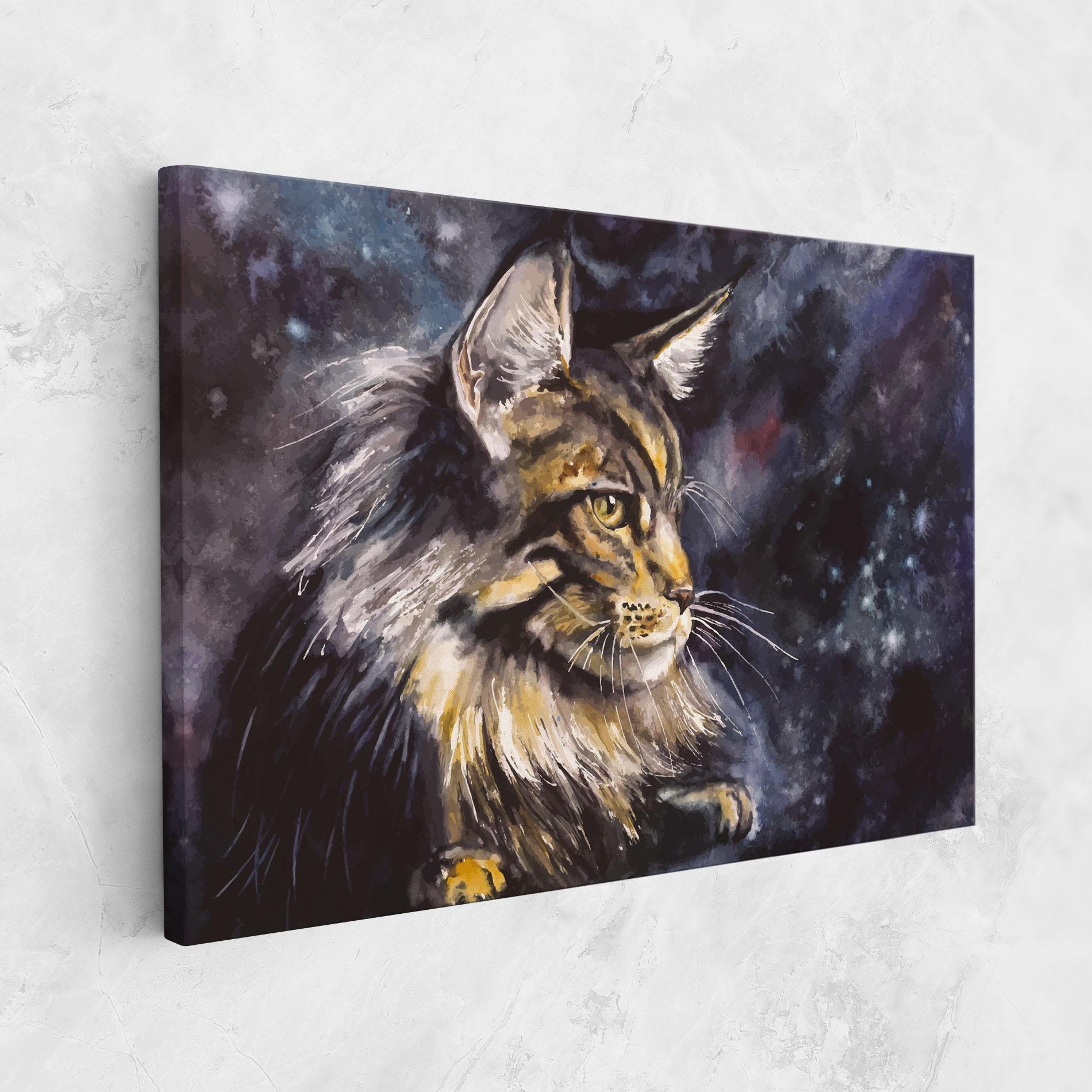 Leinwandbild Cat Watercolor Art mockup 1