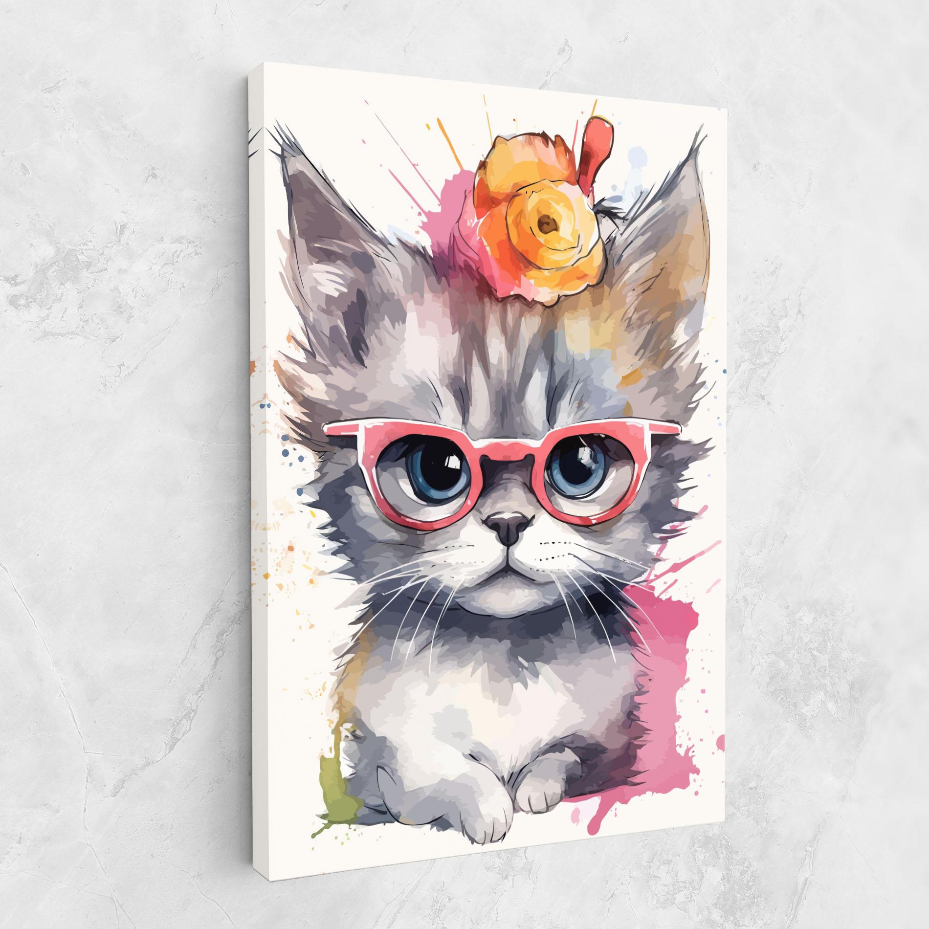 Leinwandbild Adorable Grey Cat mockup 1
