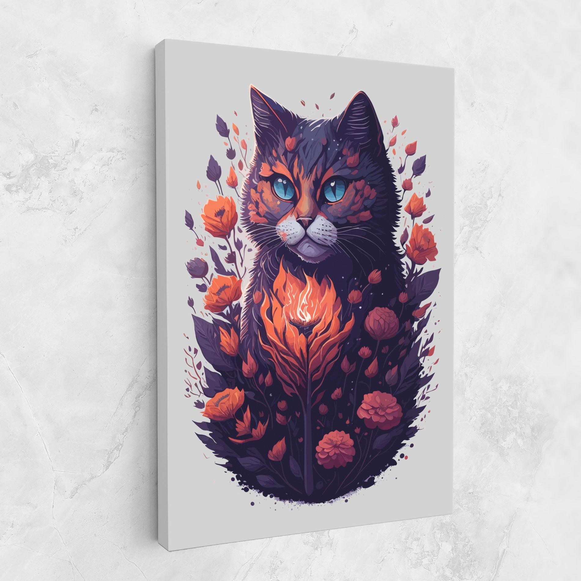 Leinwandbild Fire Cat mockup 1