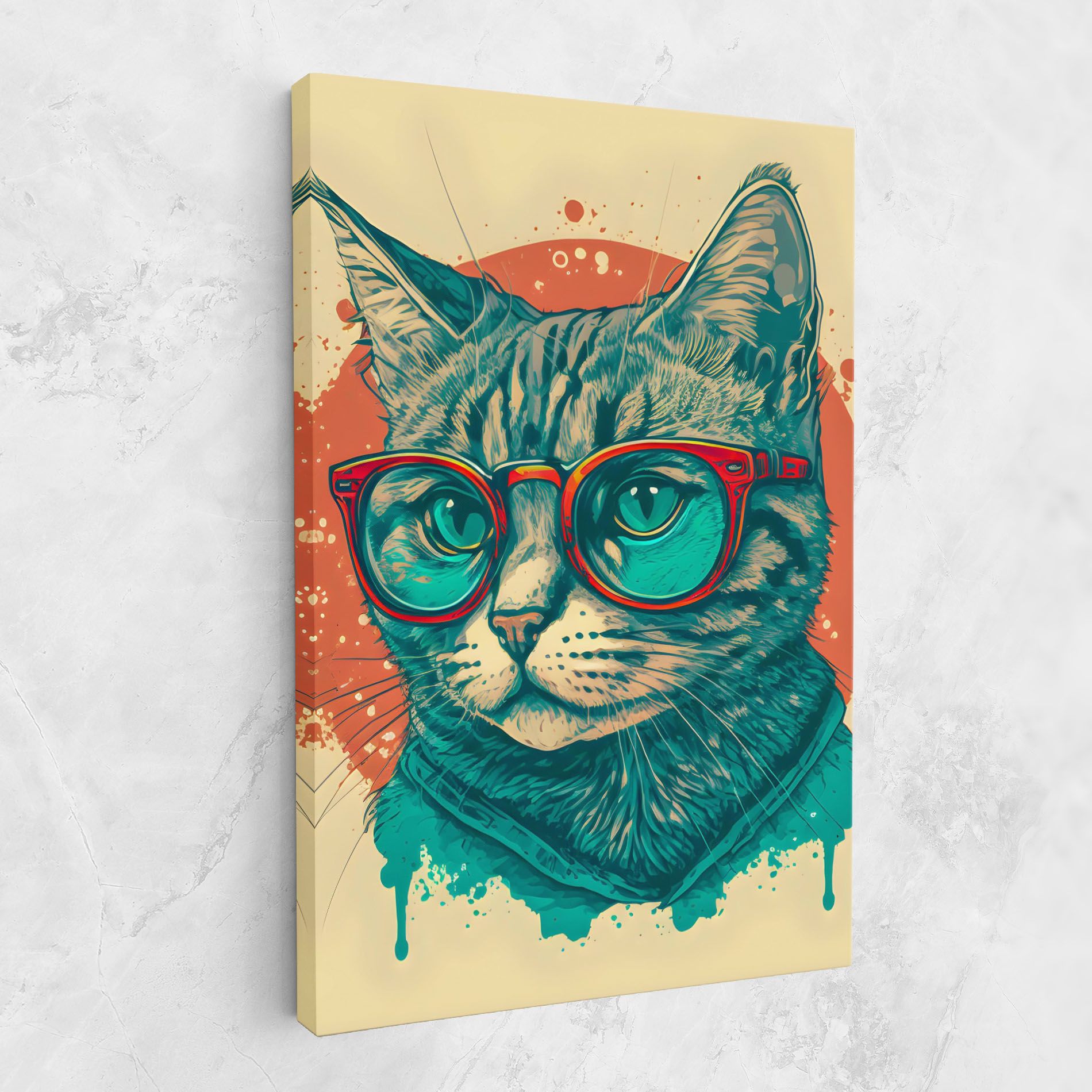 Red Glasses Cat mockup 1
