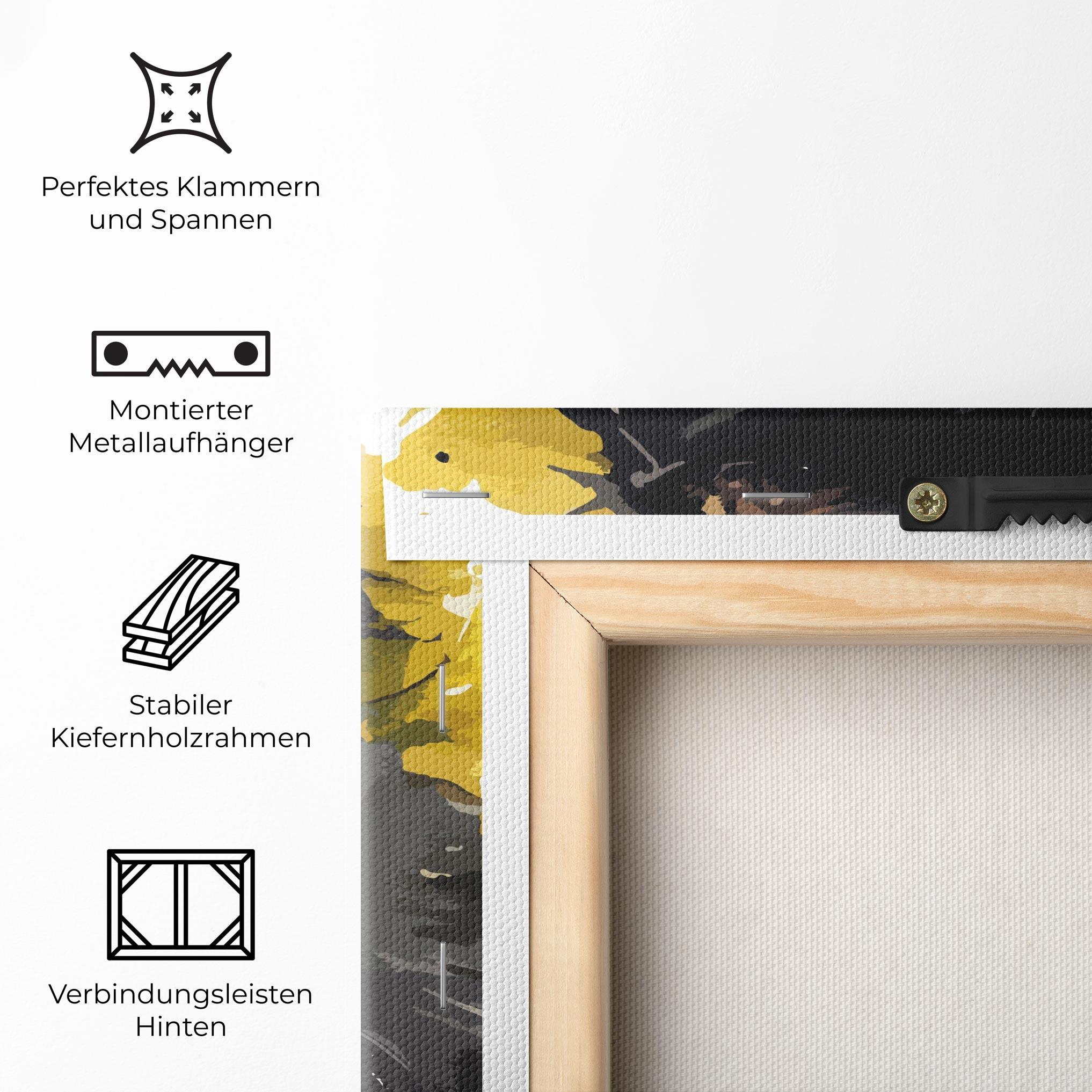 Leinwandbild Beautiful Black Cat mockup 5