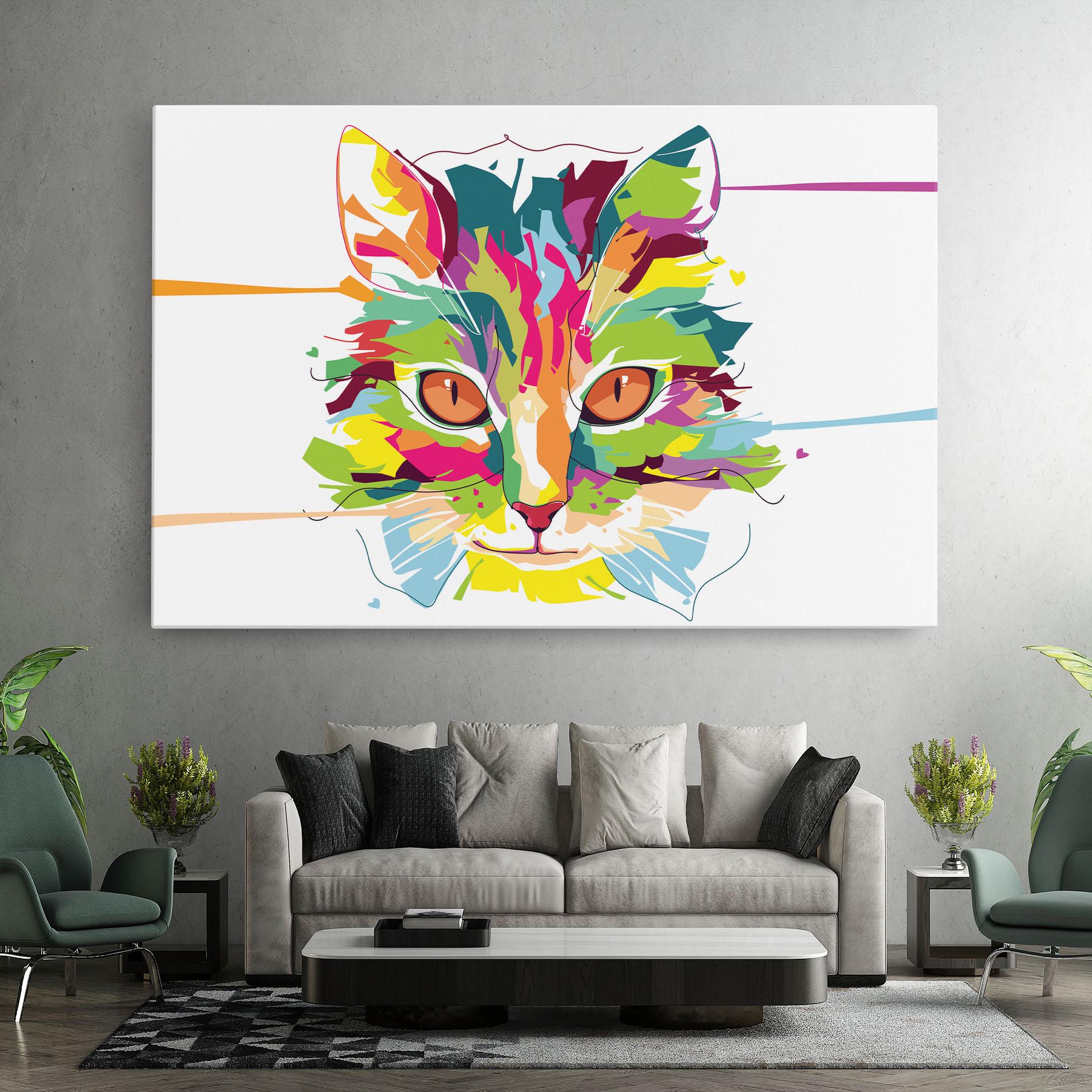Leinwandbild Cat Art Close Up mockup 7