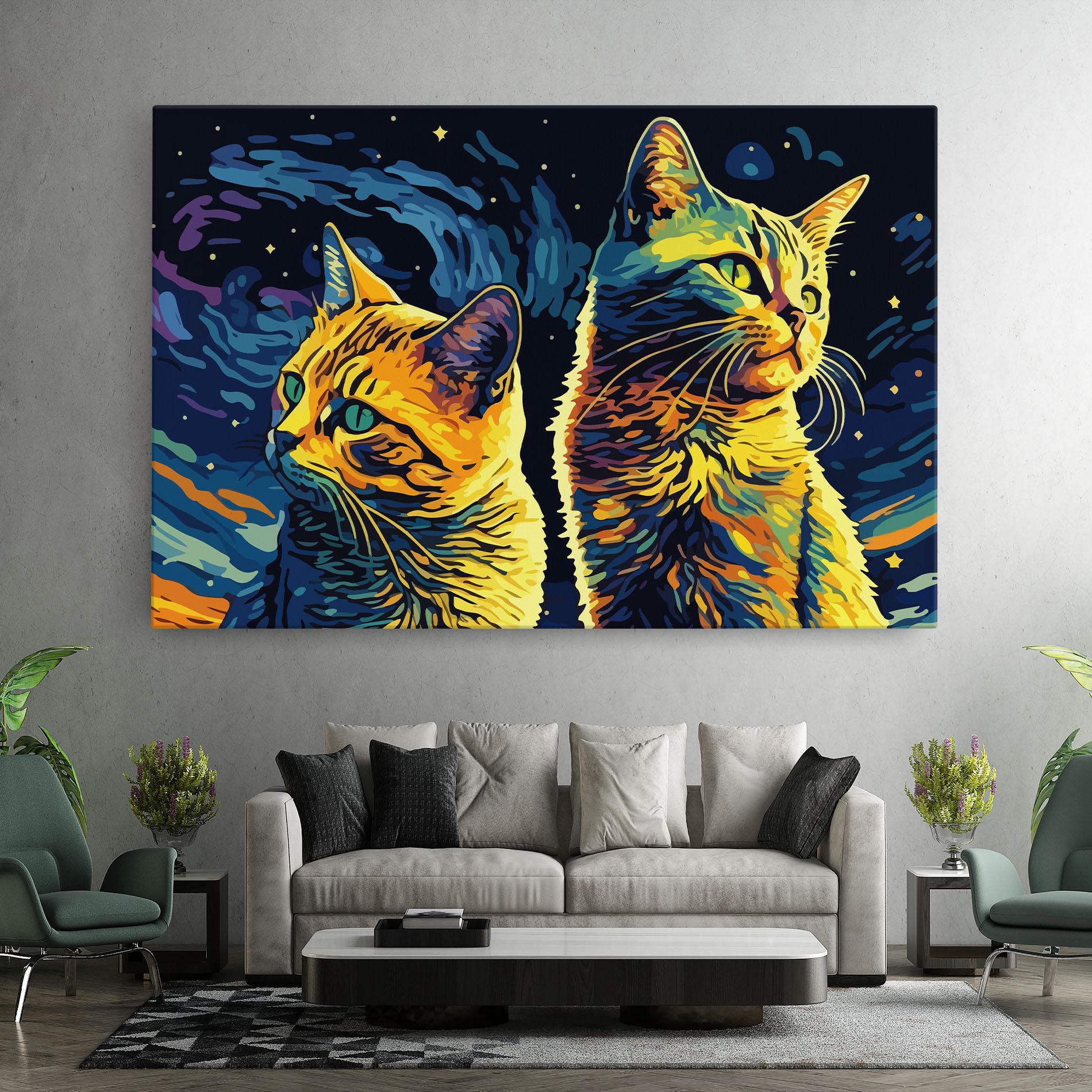 Leinwandbild Cat Painting mockup 7