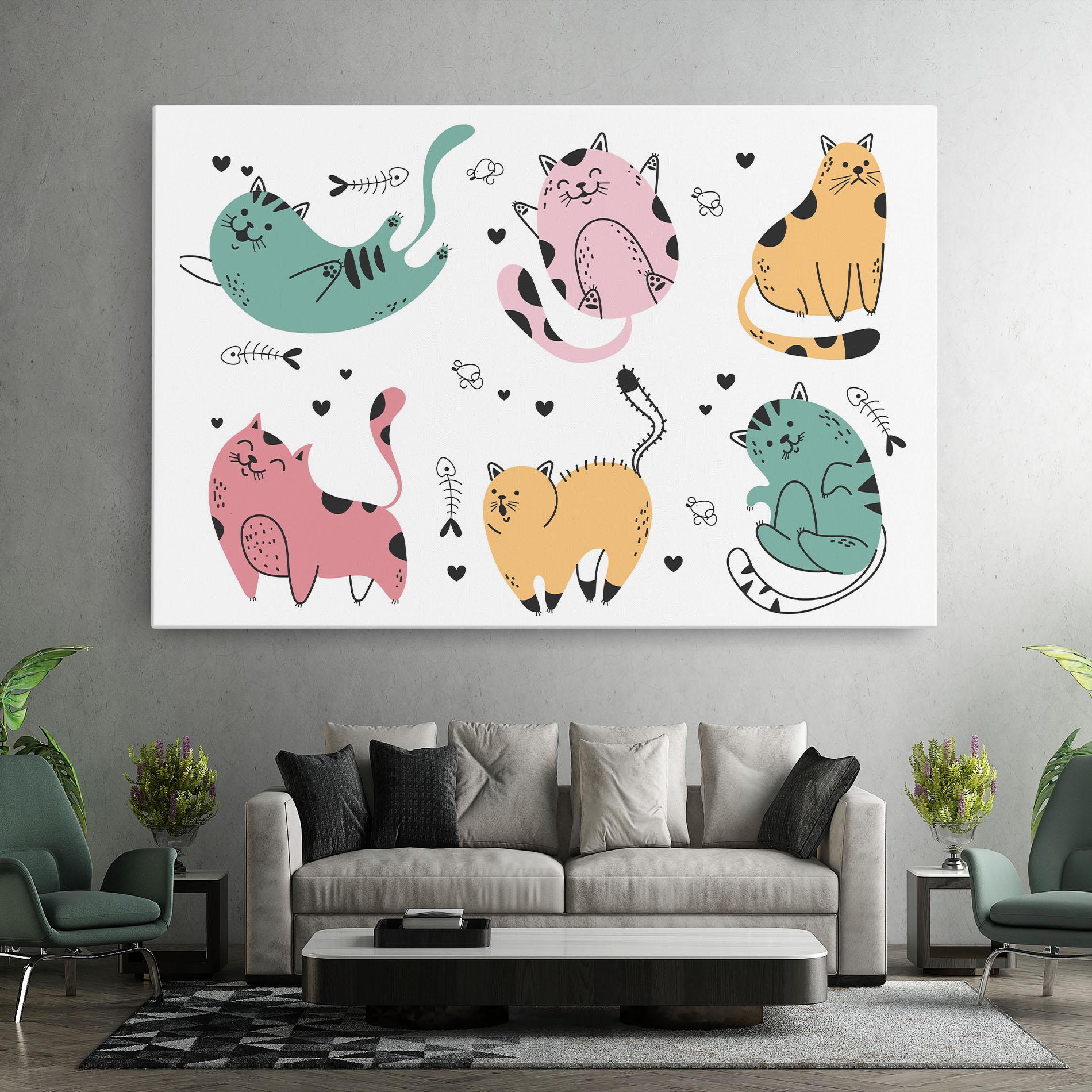 Leinwandbild Doodle Cat mockup 7