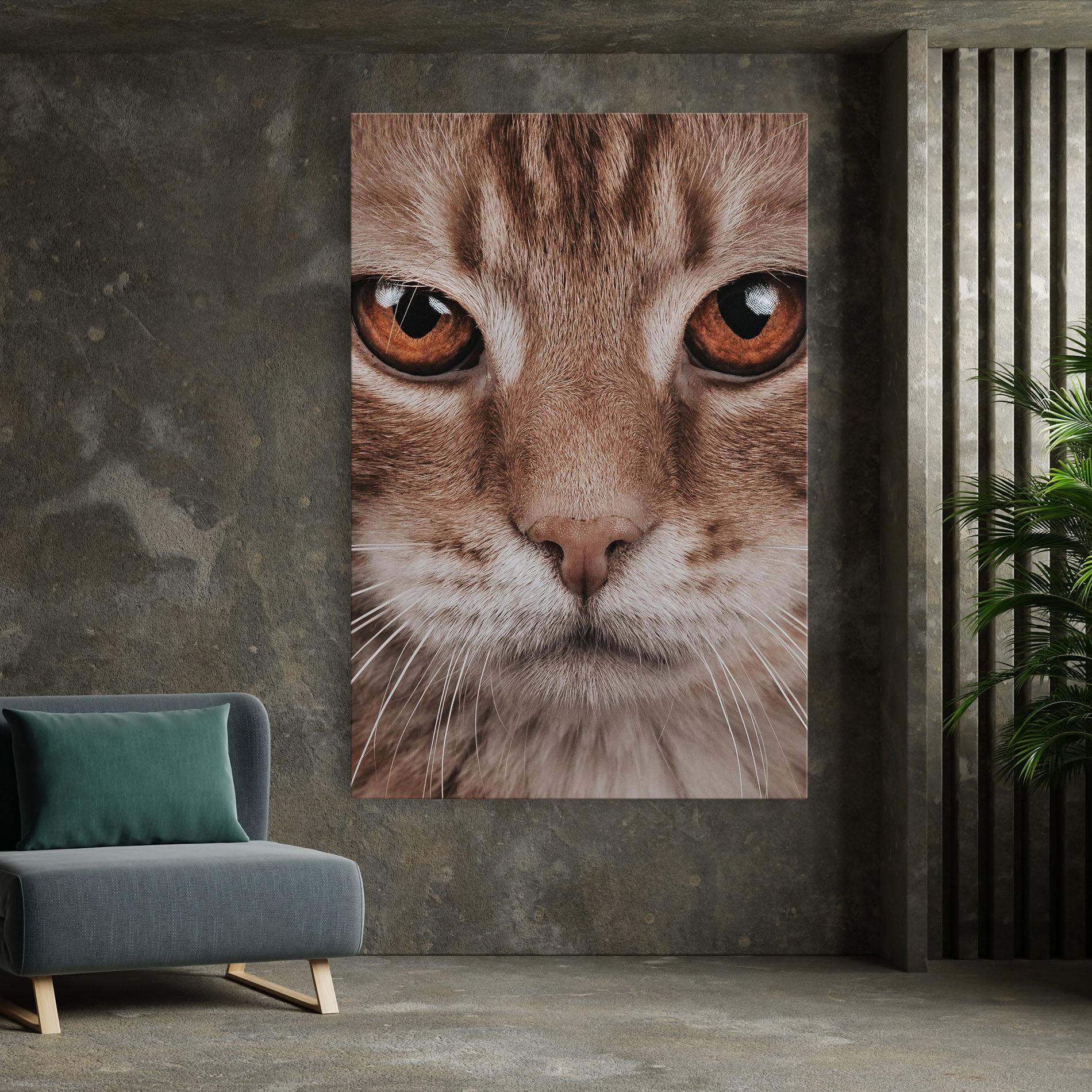 Leinwandbild Fire Eyes Cat mockup 7