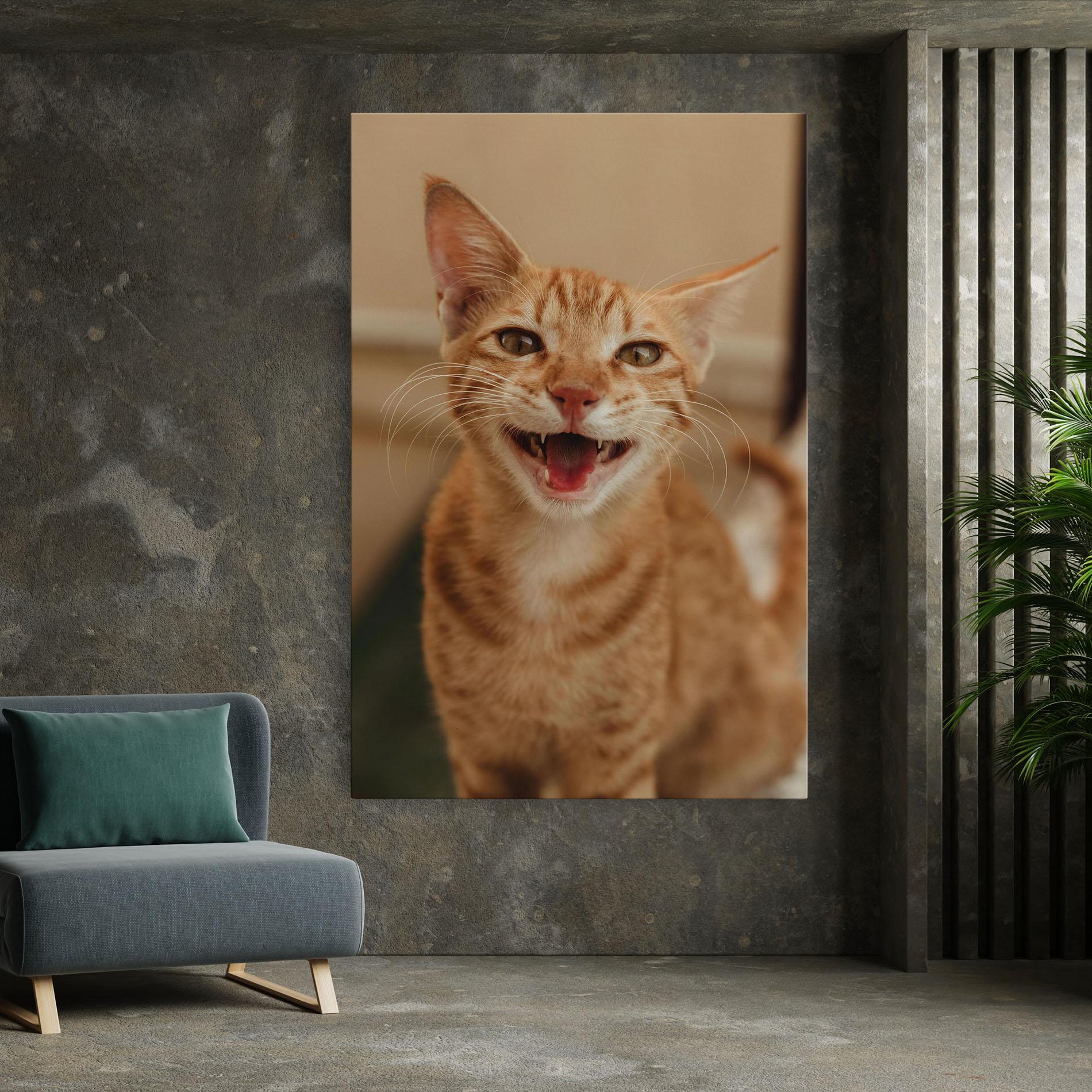 Leinwandbild Orange Cat Smiling mockup 7