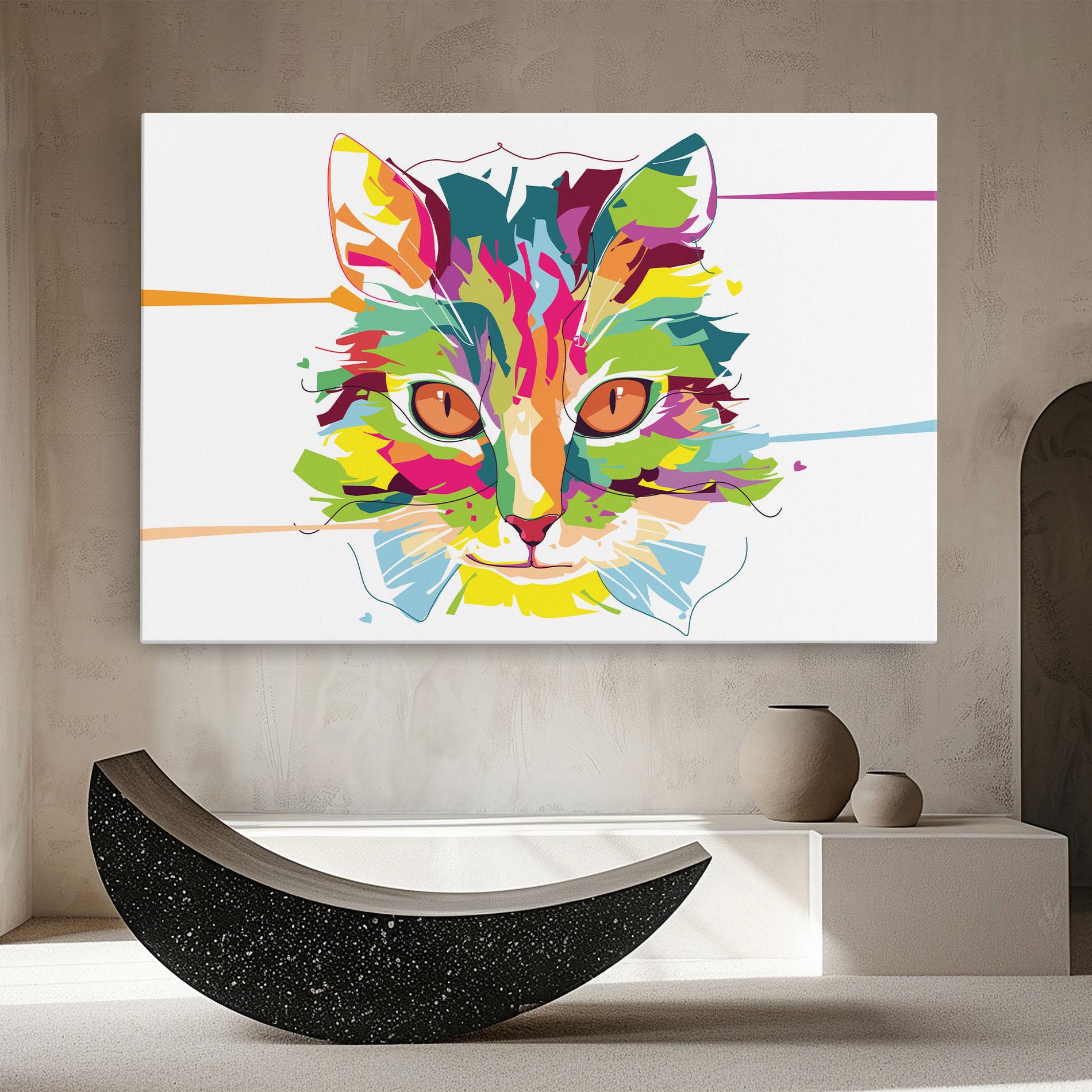 Leinwandbild Cat Art Close Up mockup 8