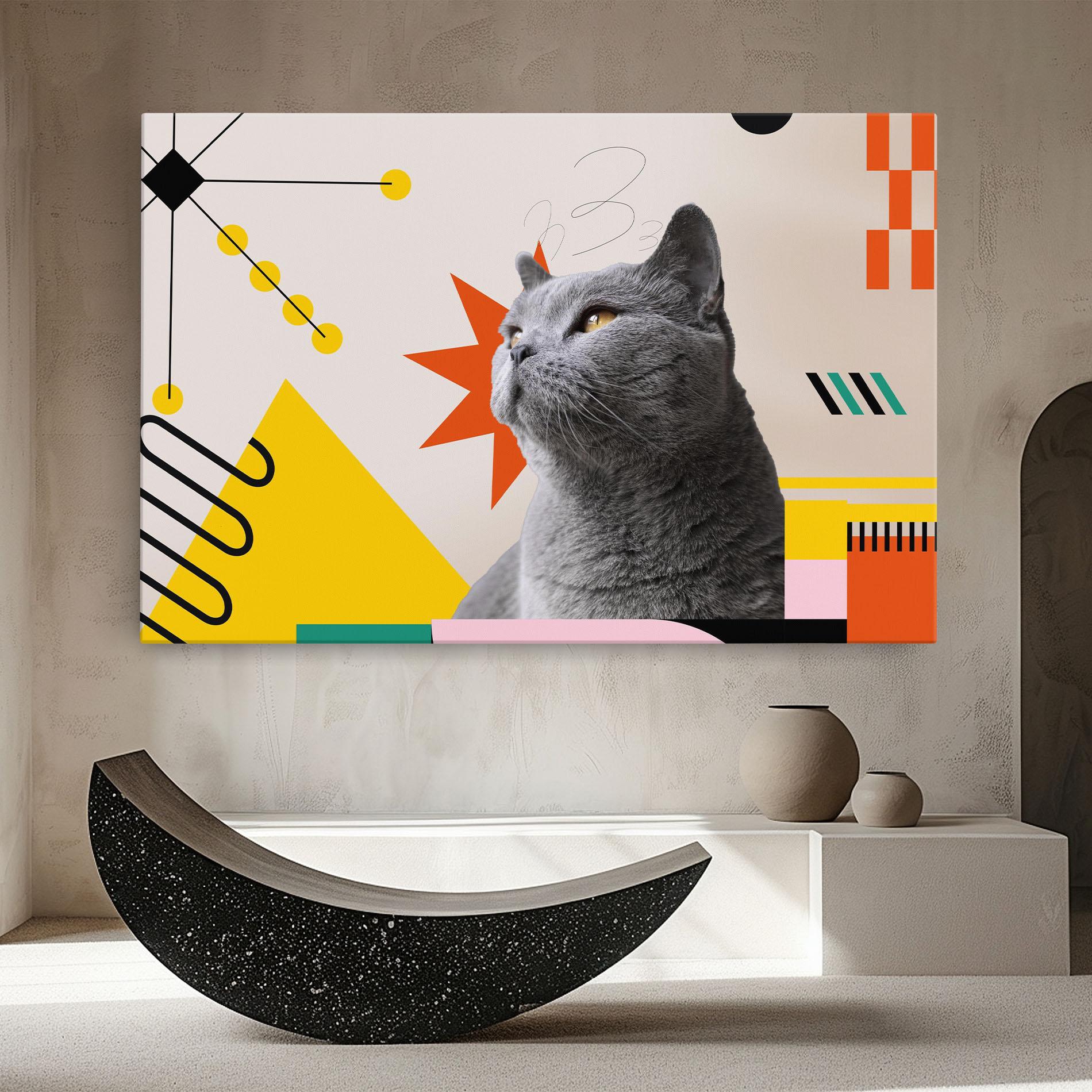 Leinwandbild Colorful Graphic Cat mockup 8