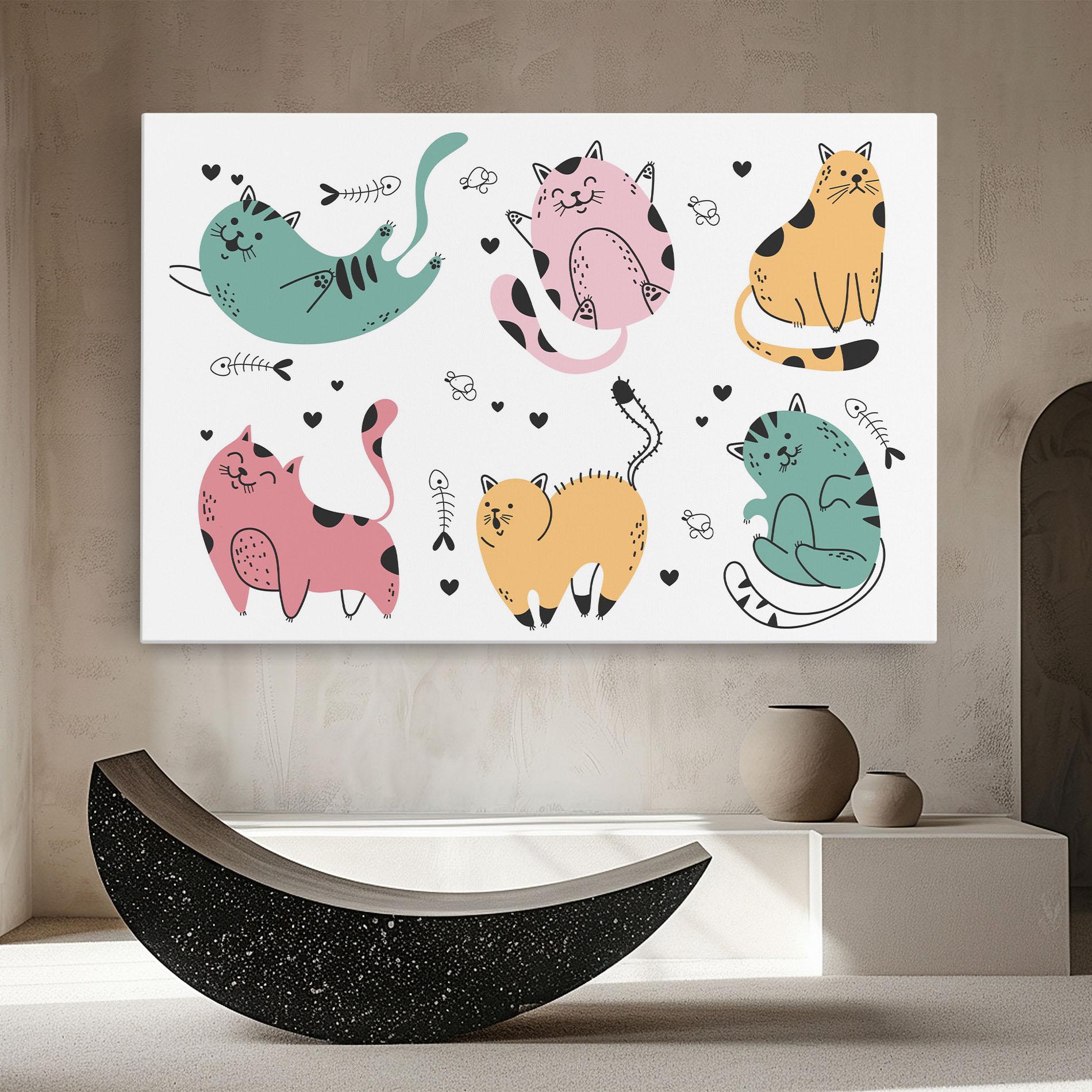 Leinwandbild Doodle Cat mockup 8