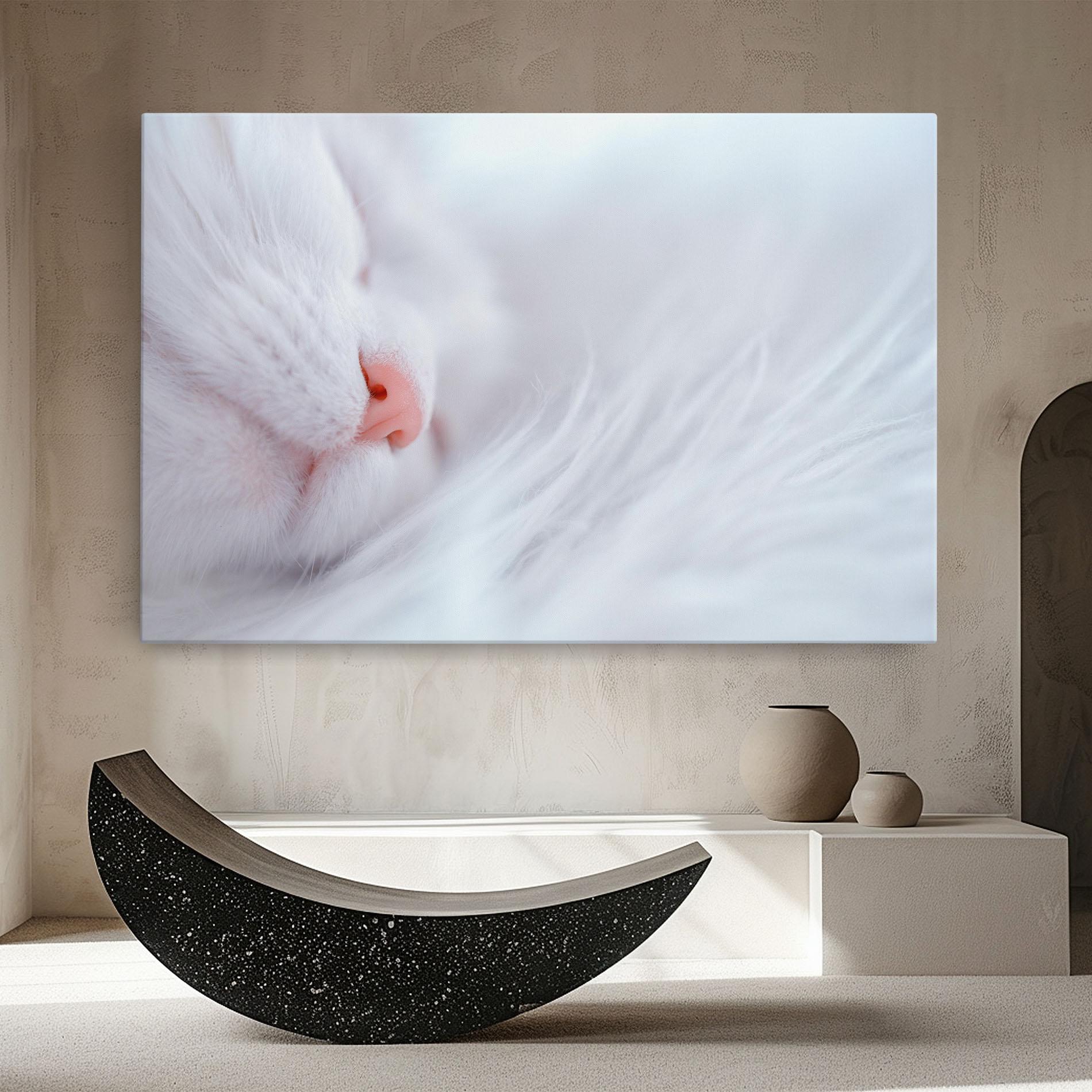 Leinwandbild Dreamy White Cat mockup 8