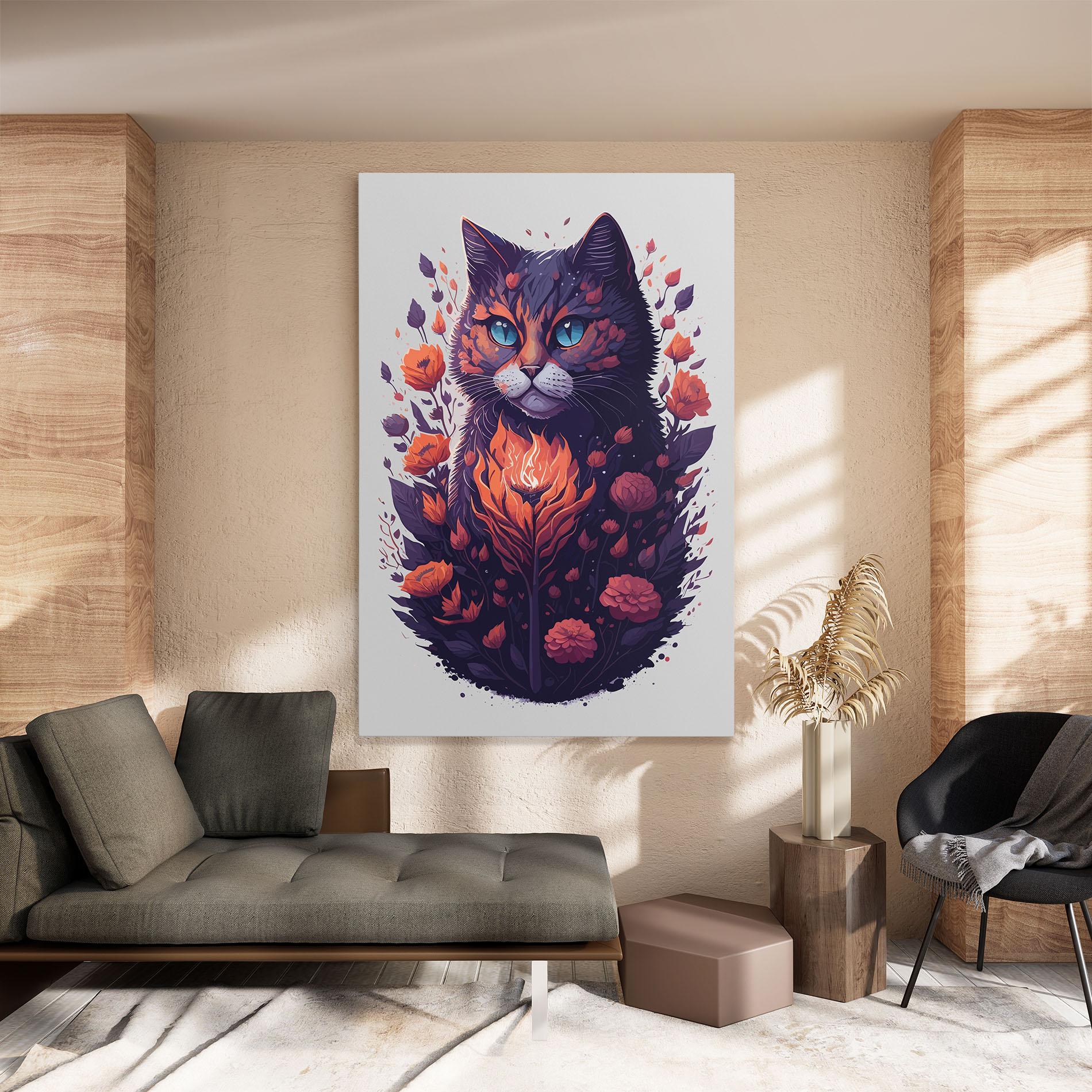 Leinwandbild Fire Cat mockup 8