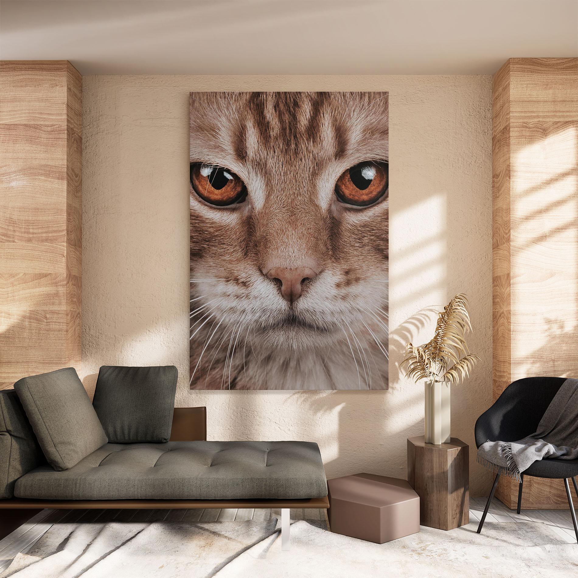 Leinwandbild Fire Eyes Cat mockup 8