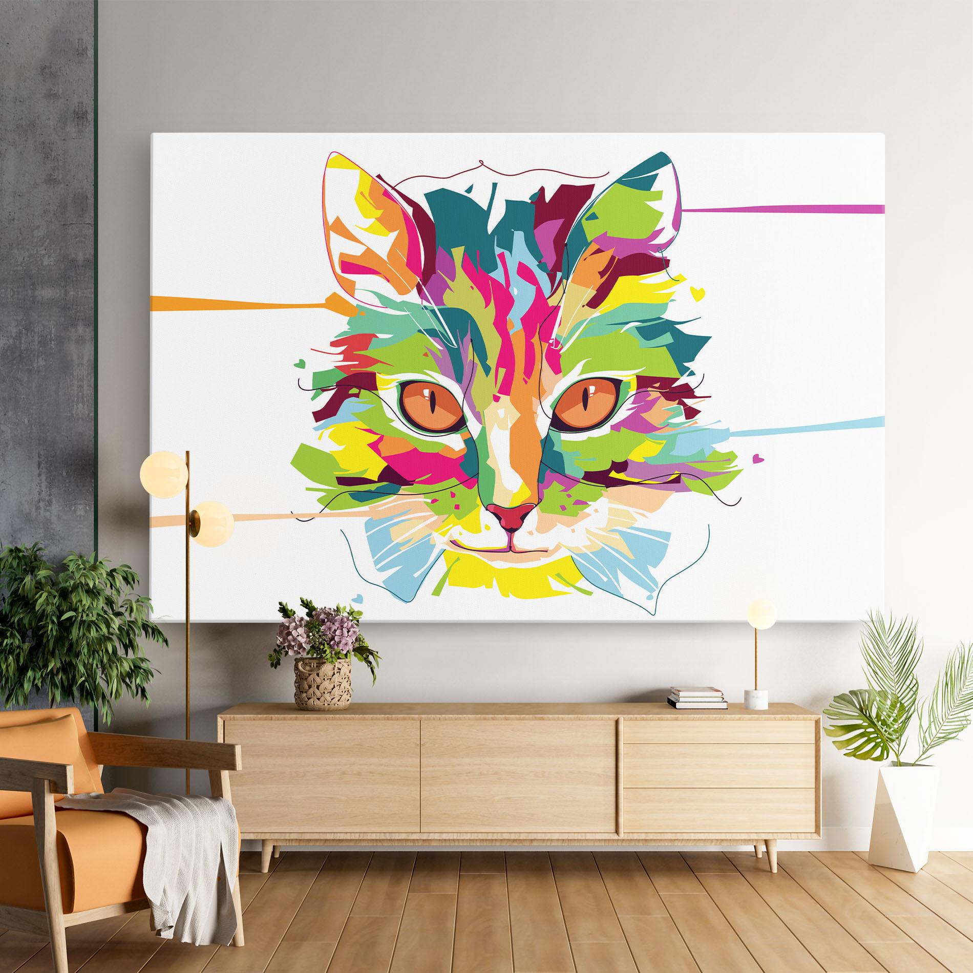 Leinwandbild Cat Art Close Up mockup 9
