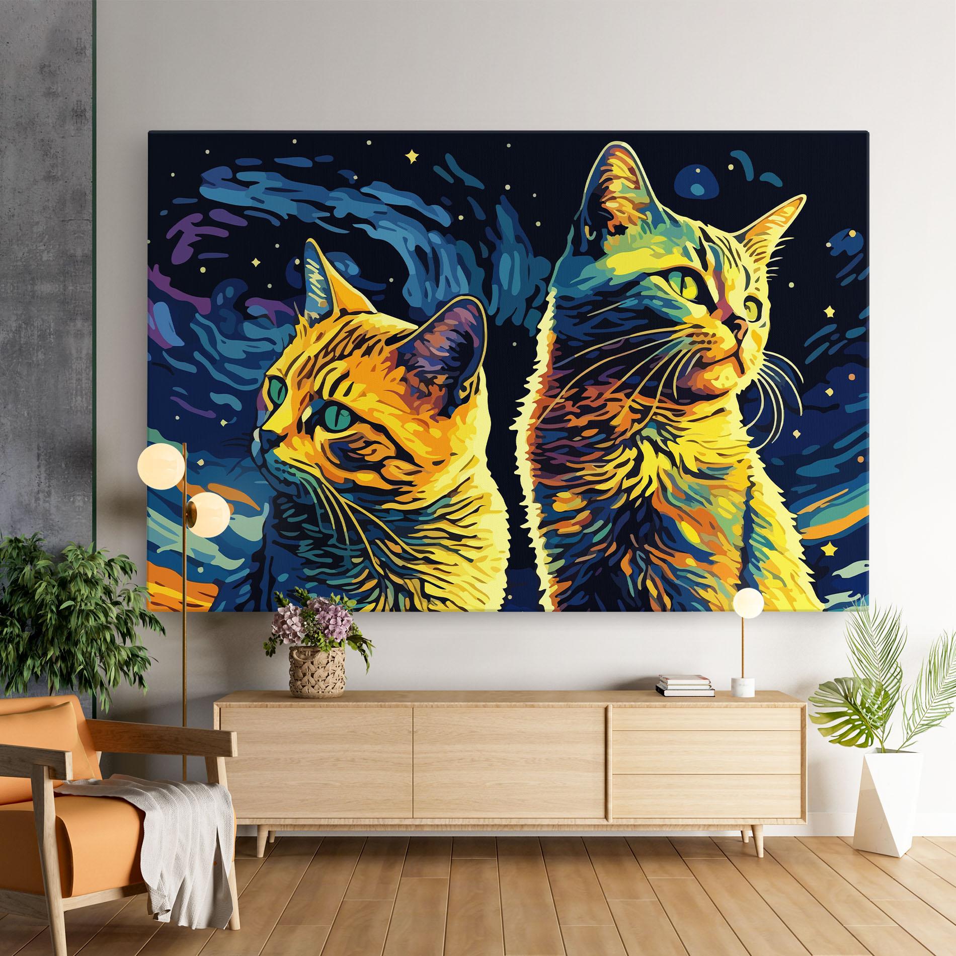 Leinwandbild Cat Painting mockup 9