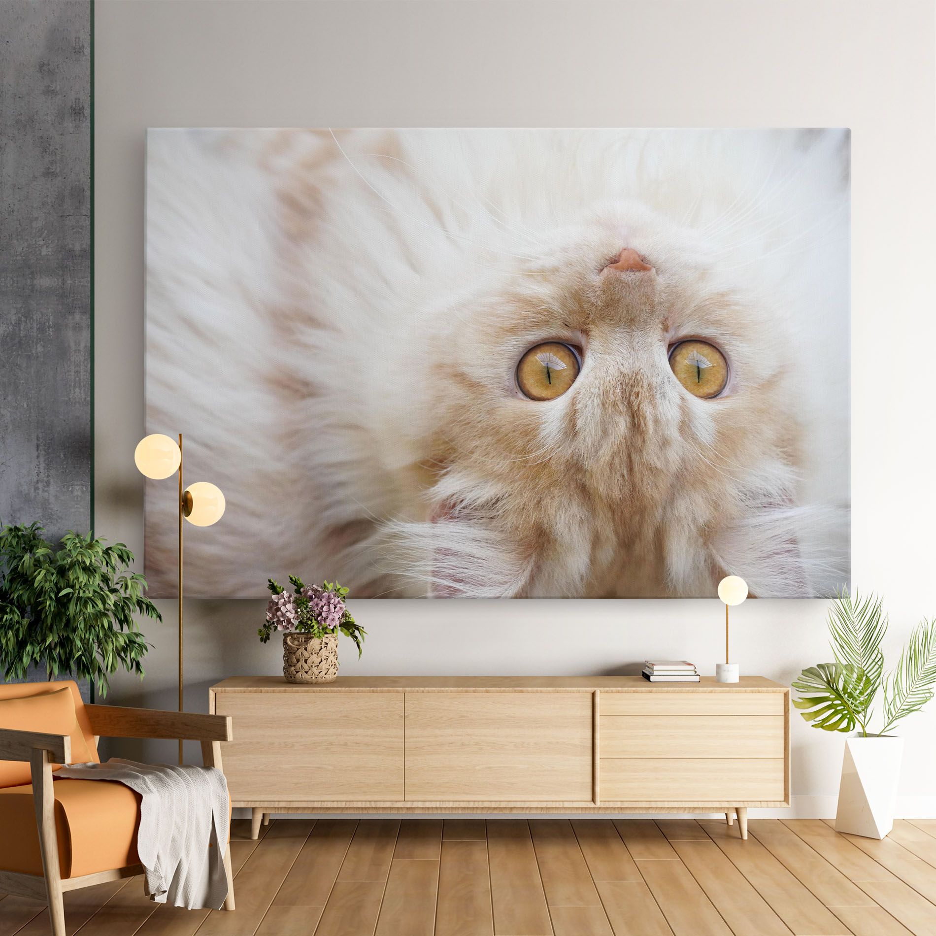 Close Up Yellow Eyes Cat mockup 9