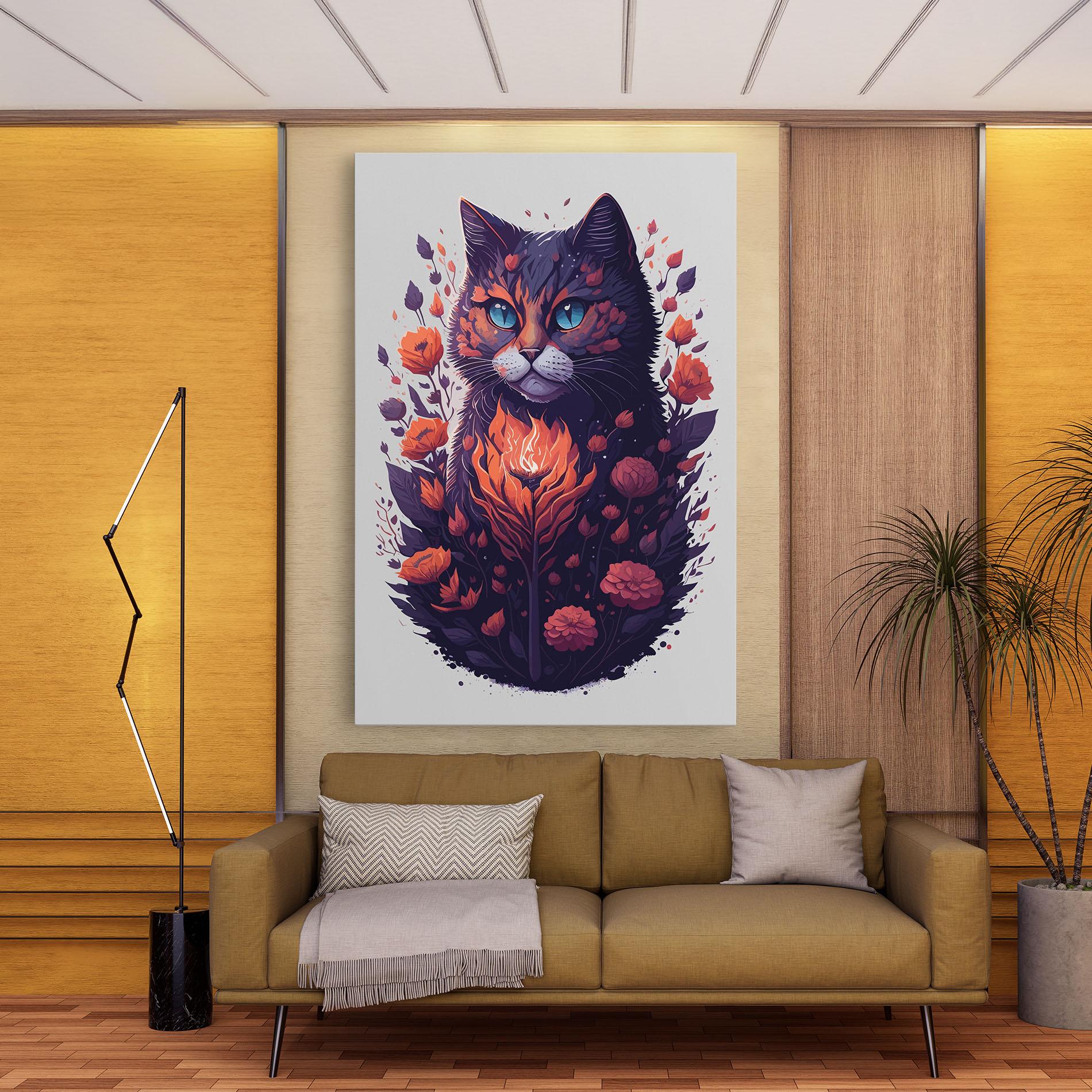 Leinwandbild Fire Cat mockup 9