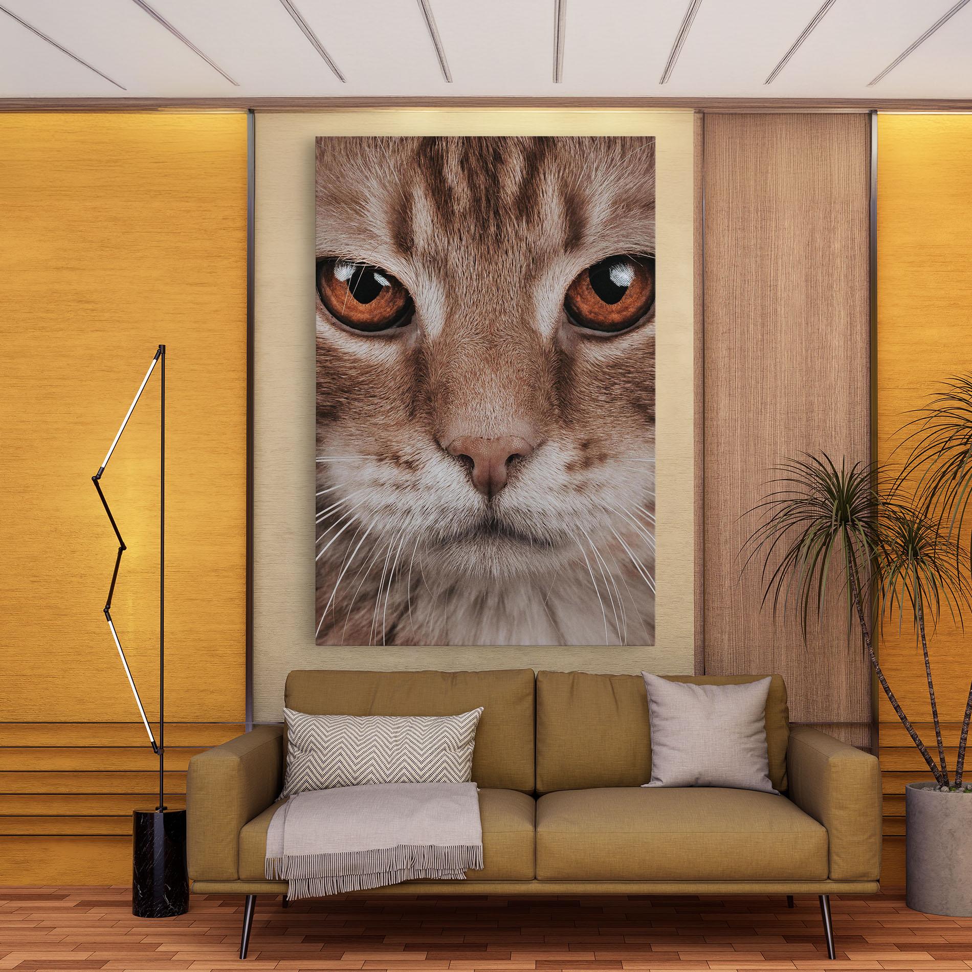 Leinwandbild Fire Eyes Cat mockup 9