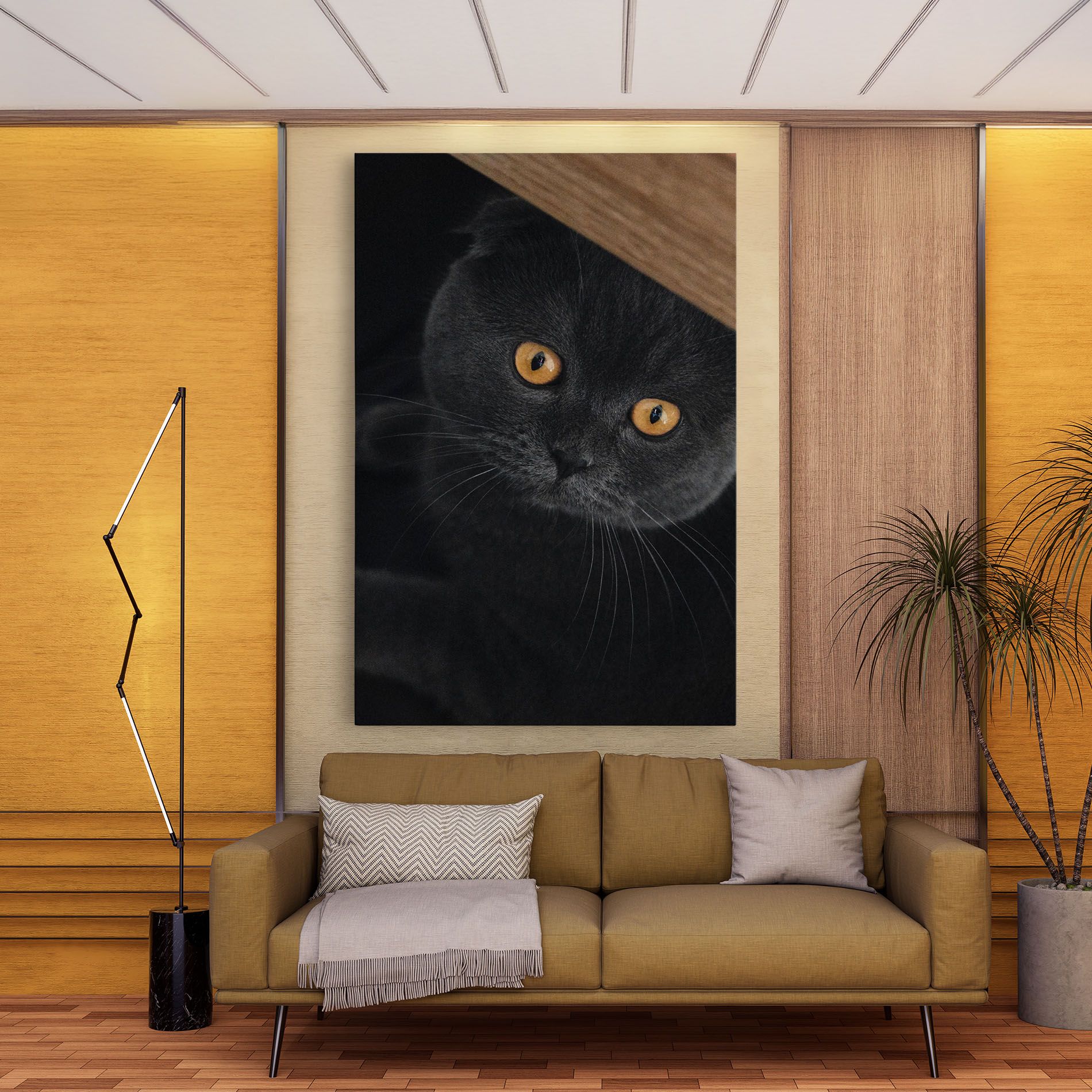 Grey Cat With Orange Eyes mockup 9