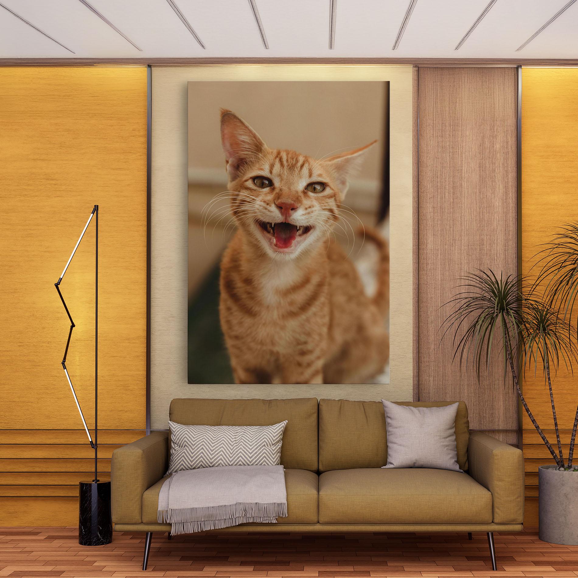 Leinwandbild Orange Cat Smiling mockup 9