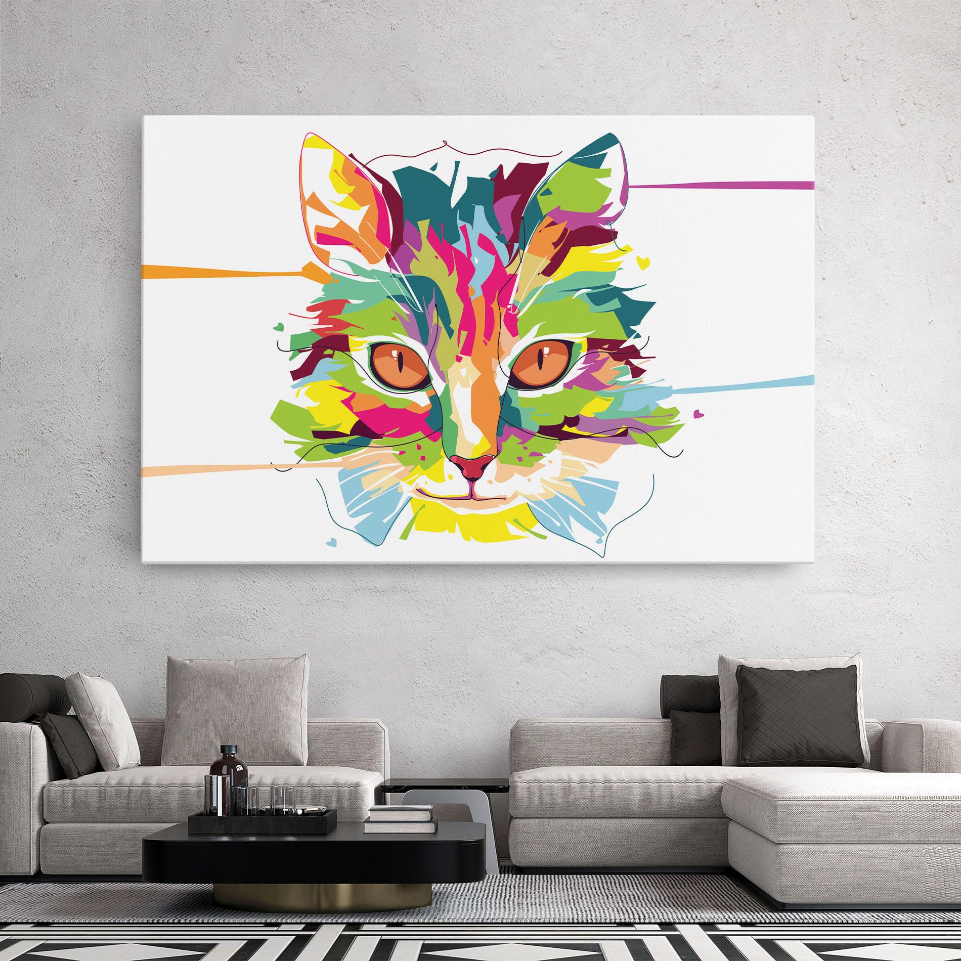 Leinwandbild Cat Art Close Up mockup 2