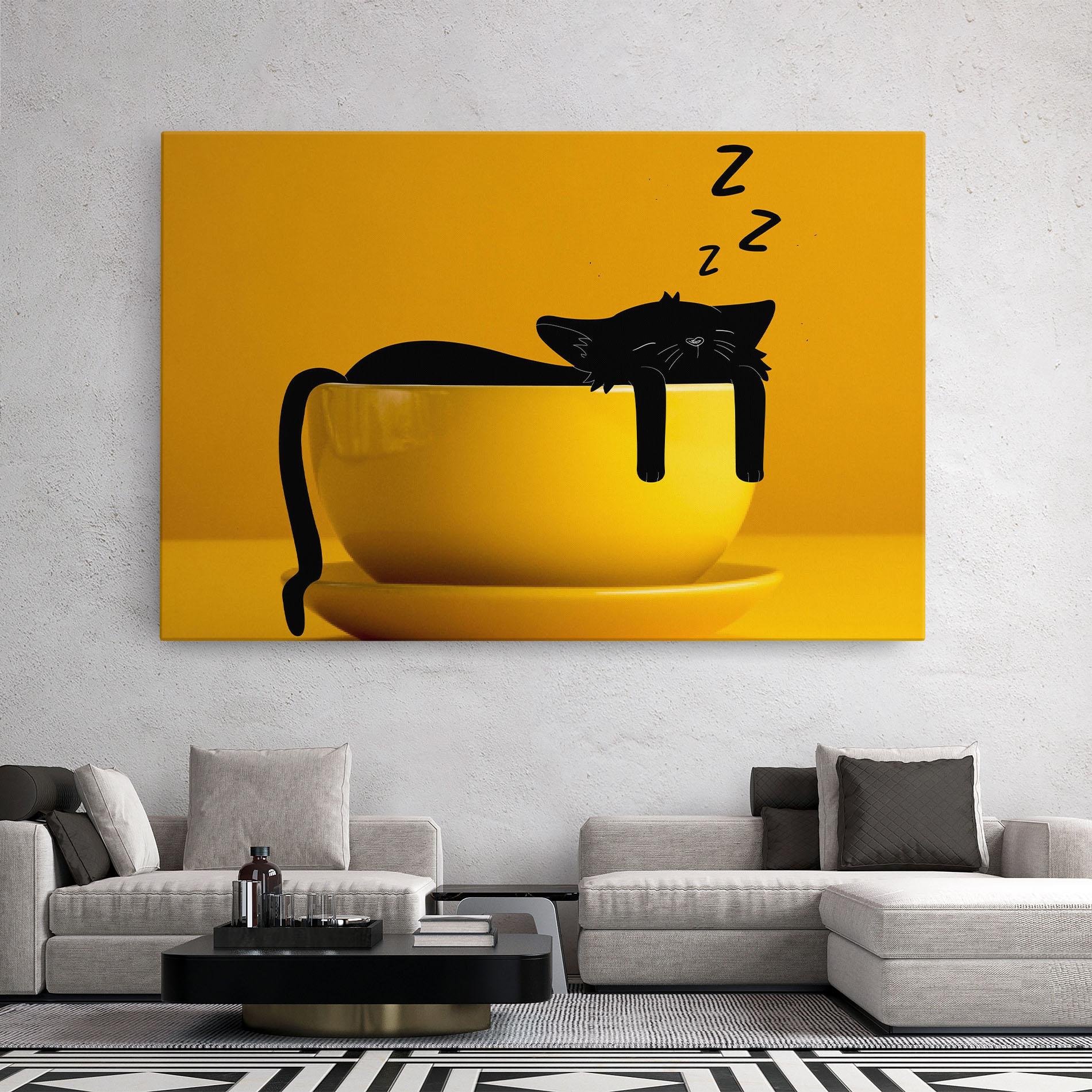Leinwandbild Cat In A Cup mockup 2
