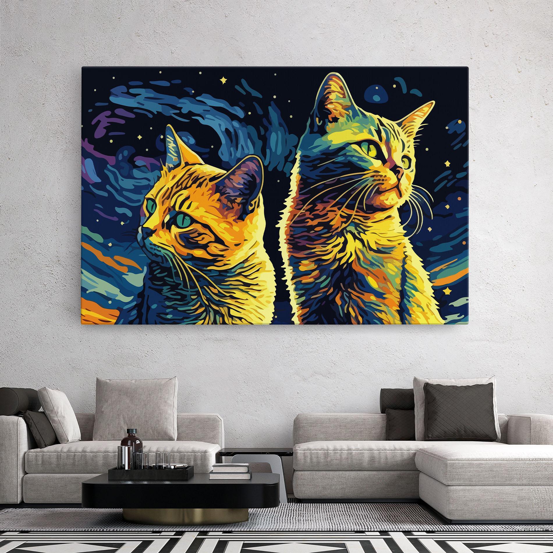 Leinwandbild Cat Painting mockup 2