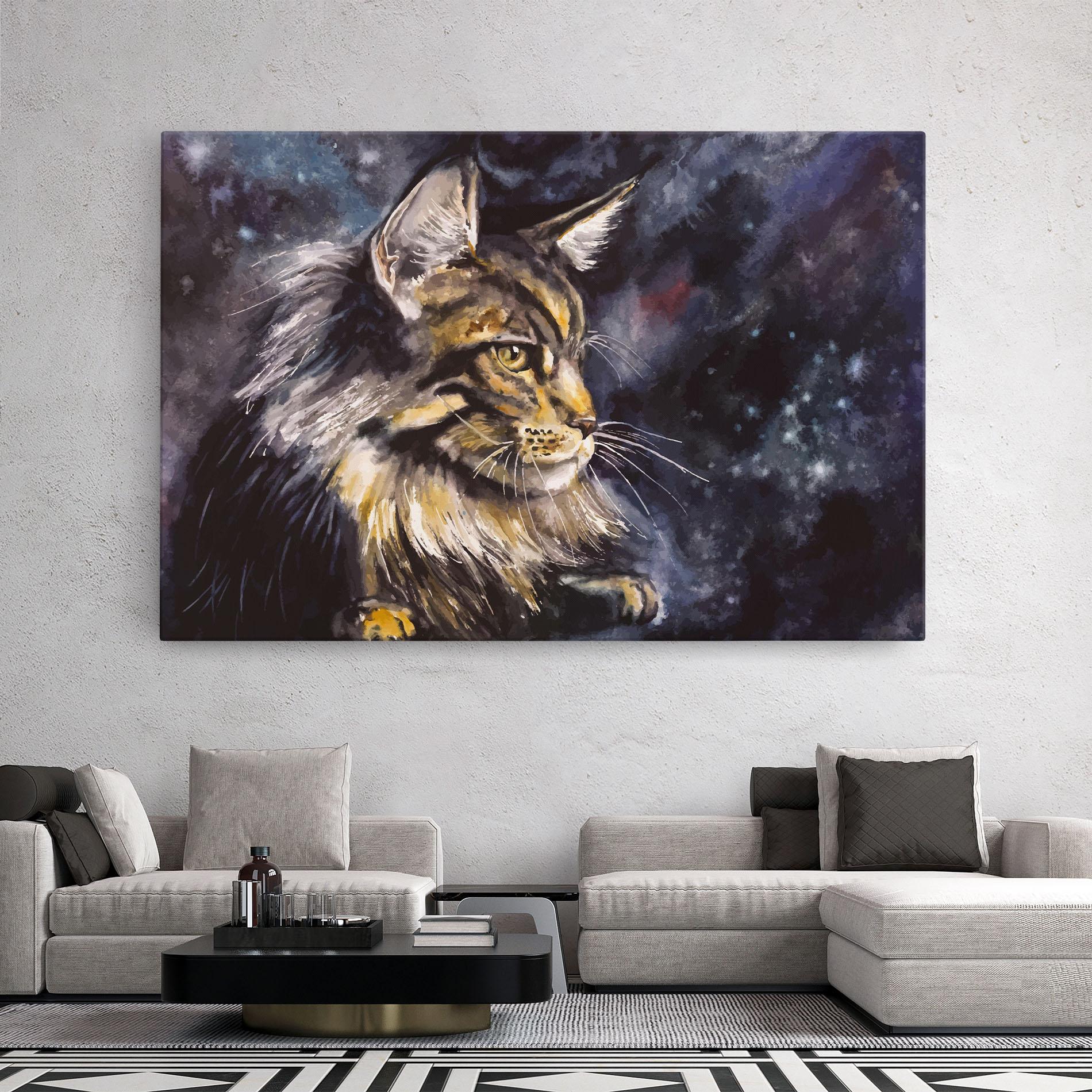 Leinwandbild Cat Watercolor Art mockup 2