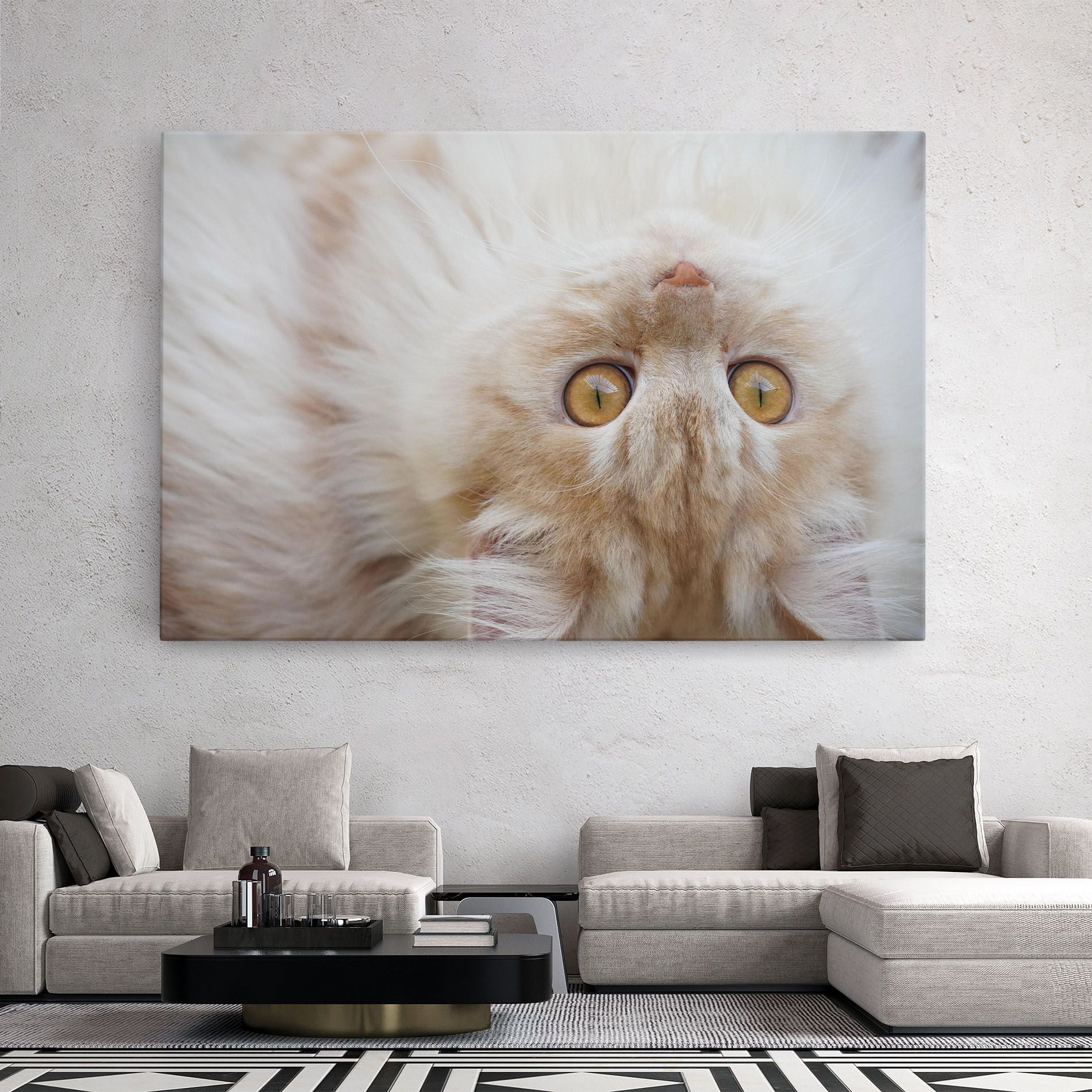 Close Up Yellow Eyes Cat mockup 2